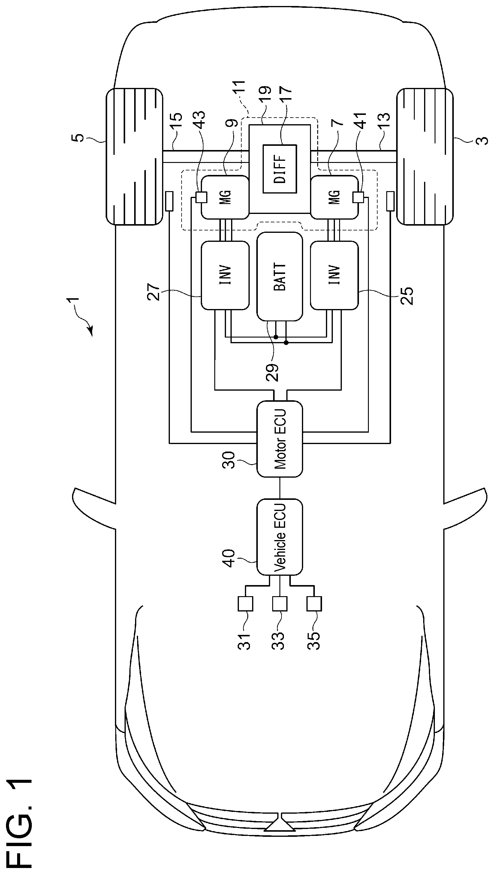 Patent US12311950 Figure 1 – Motor control device for electric vehicle