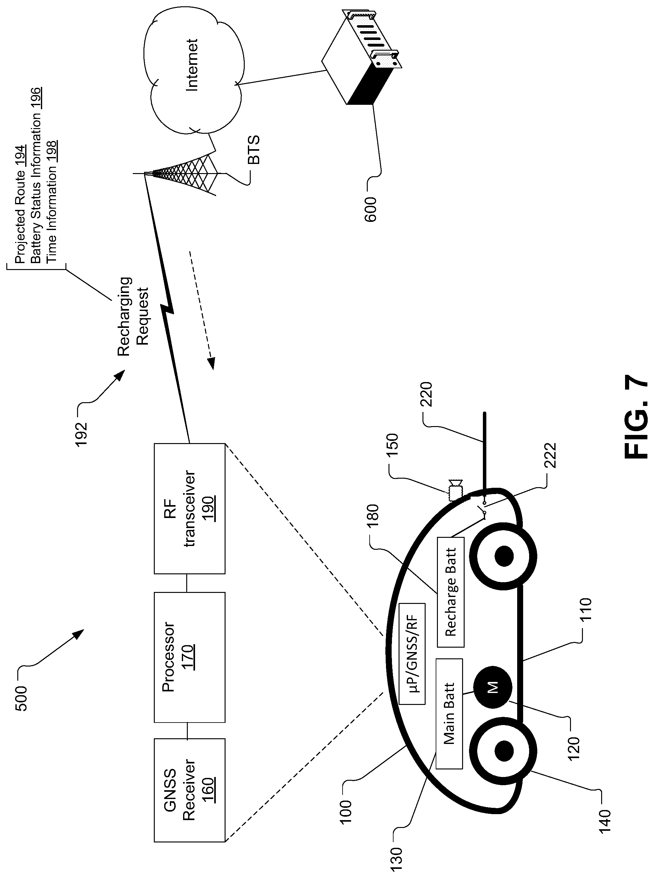 Patent US12311977 Figure 7 – Unmanned autonomous recharging vehicle and system of recharging electric vehicle