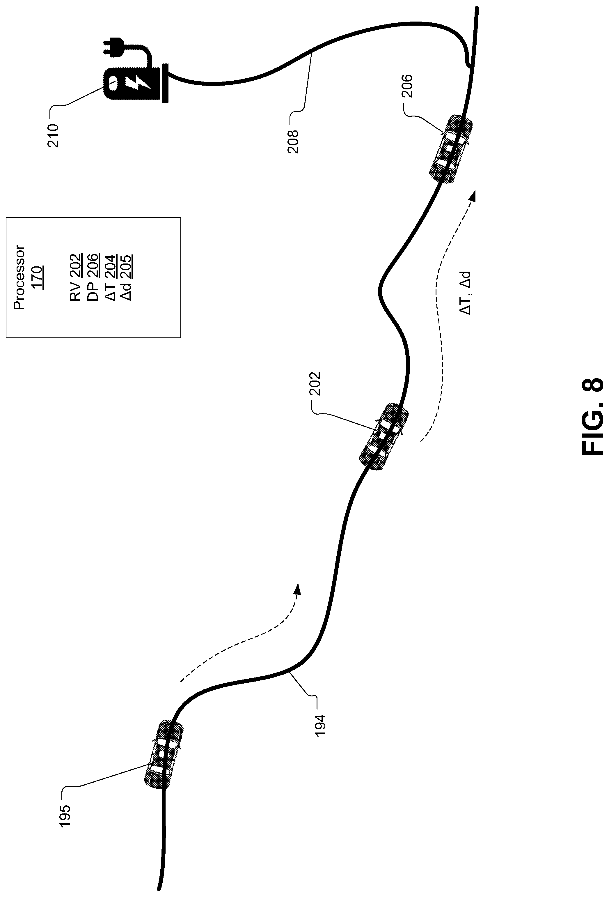 Patent US12311977 Figure 8 – Unmanned autonomous recharging vehicle and system of recharging electric vehicle