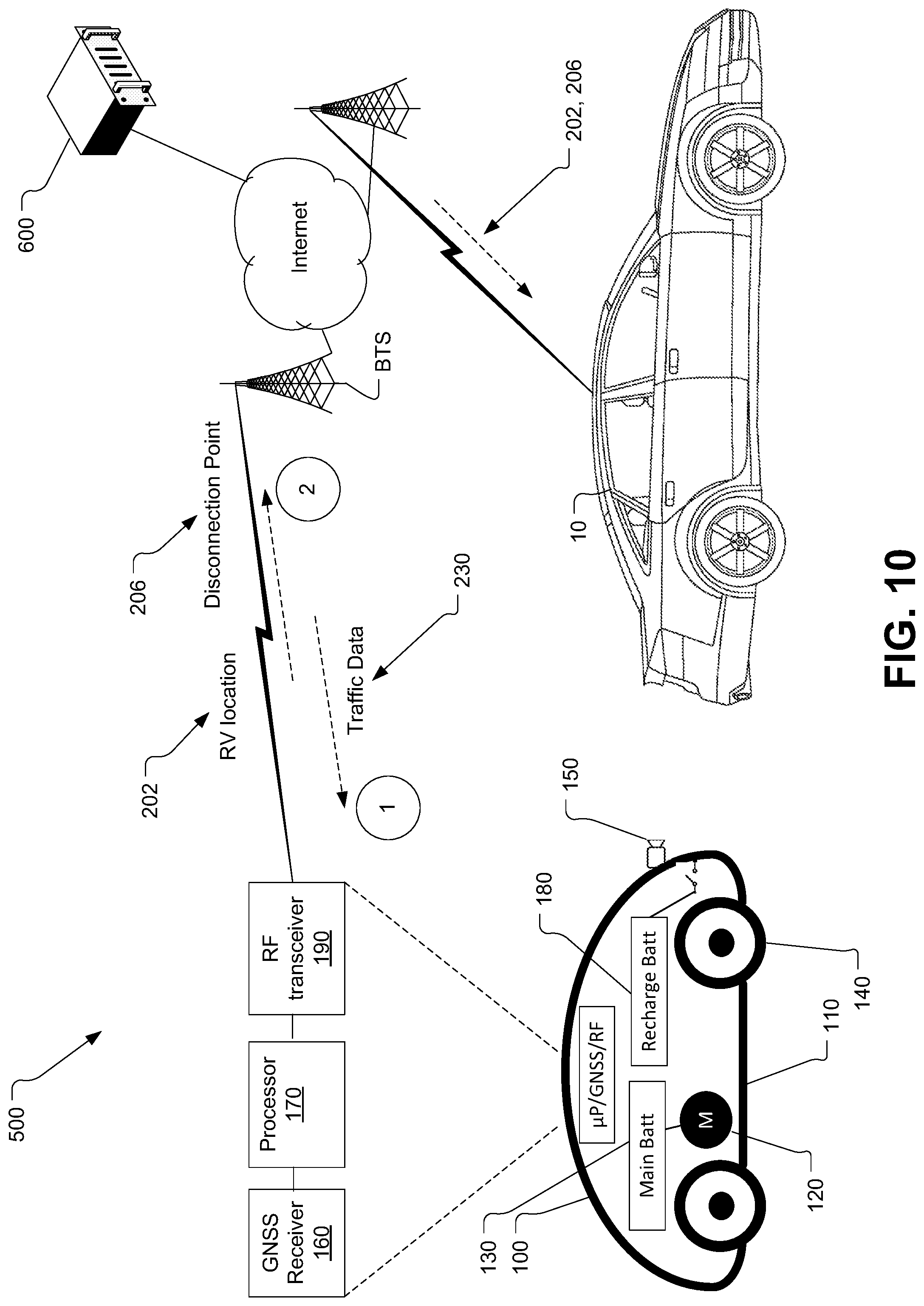 Patent US12311977 Figure 10 – Unmanned autonomous recharging vehicle and system of recharging electric vehicle
