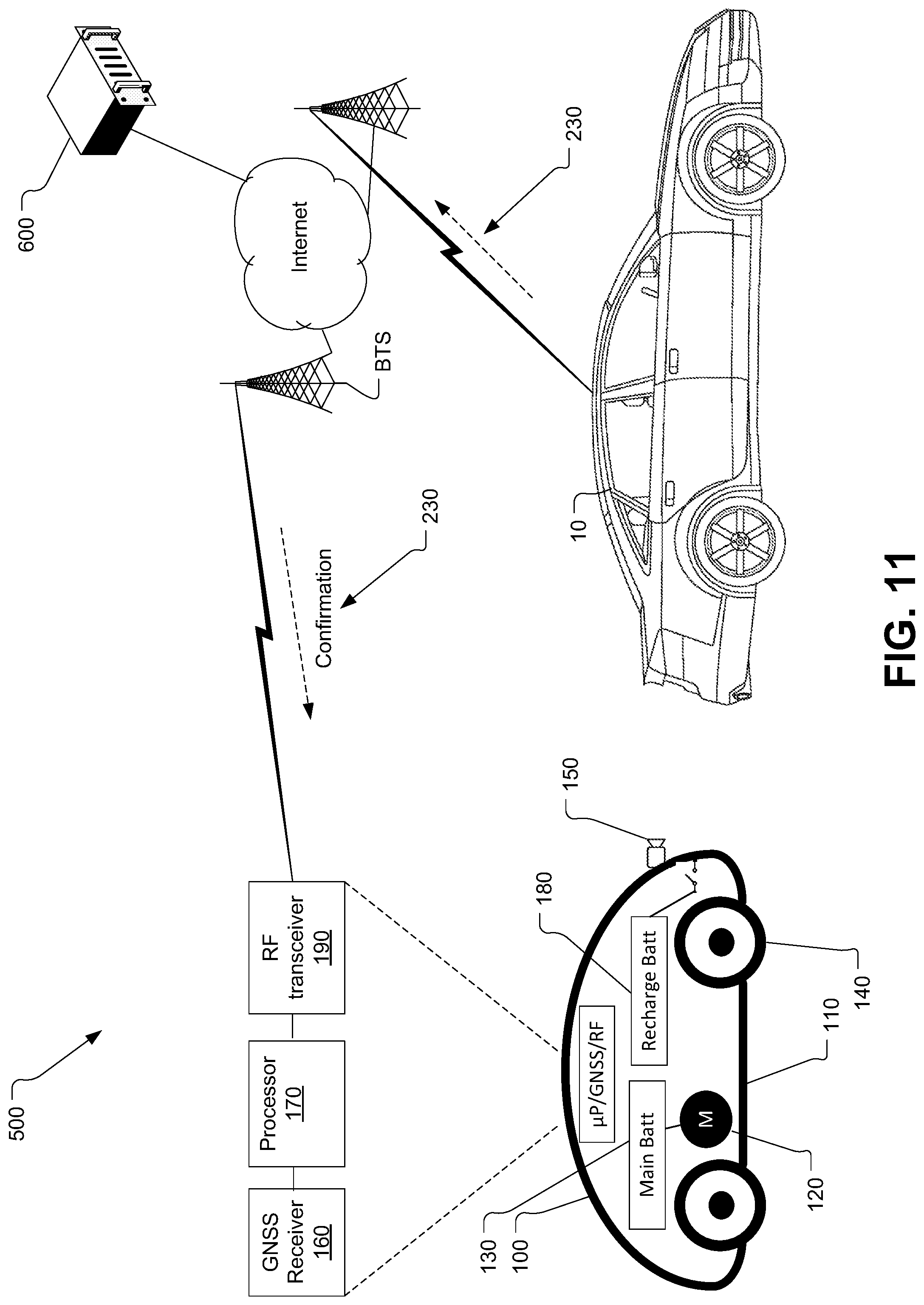 Patent US12311977 Figure 11 – Unmanned autonomous recharging vehicle and system of recharging electric vehicle