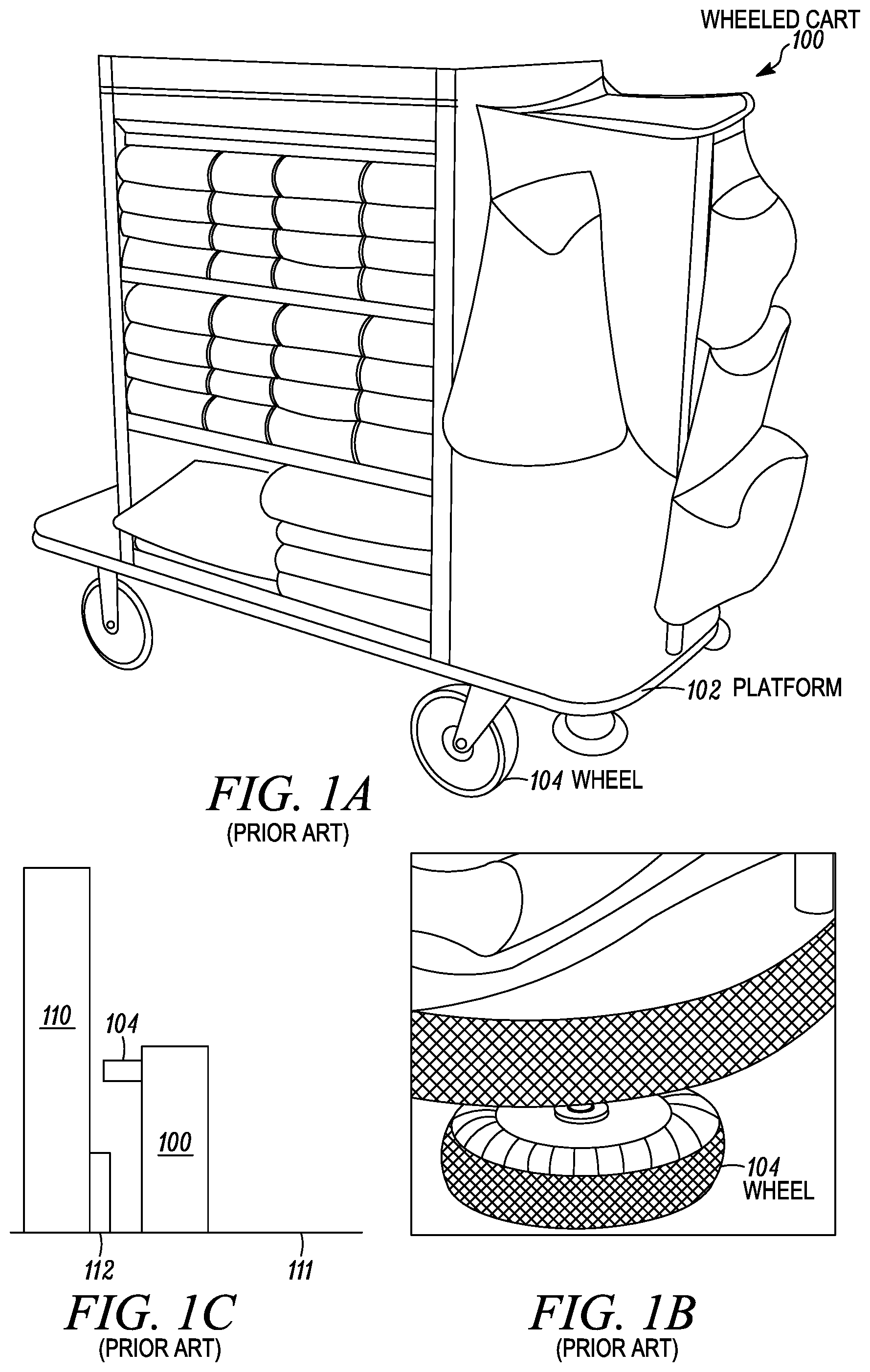 Patent US12311992 — Method and apparatus for protecting walls from damage by wheeled carts — Figure 1