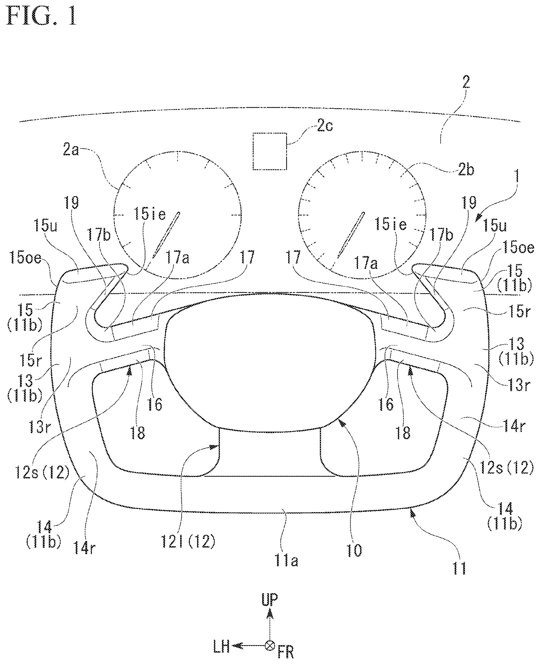 Patent US12311996 — Steering wheel — Figure 1