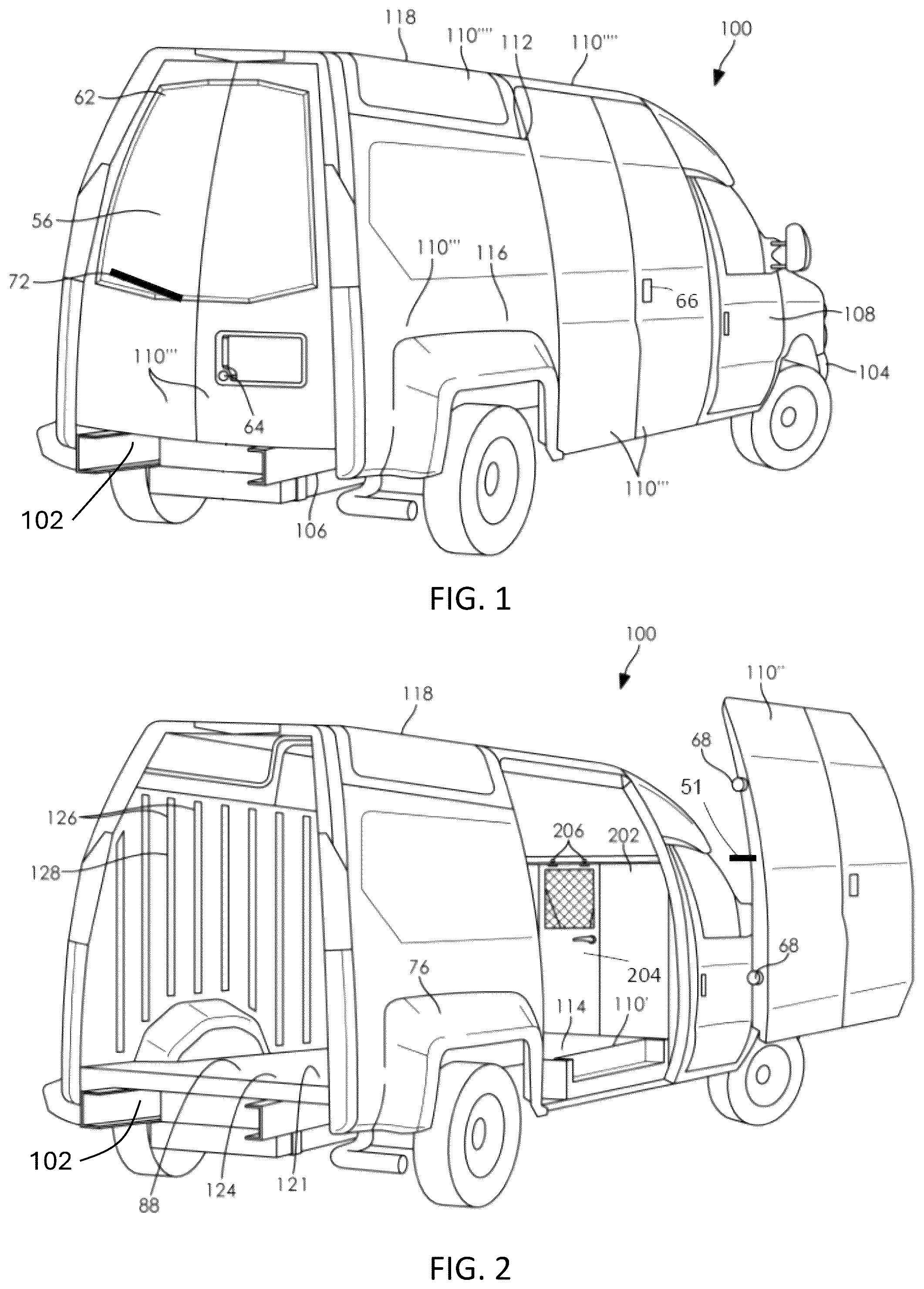 Patent US12312014 — Composite material modular utility vehicle construct — Figure 1