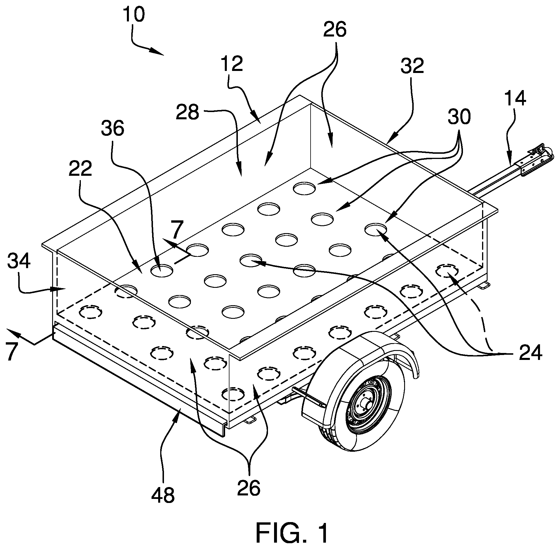 Patent US12312030 — Hauling and spreading trailer assembly — Figure 1