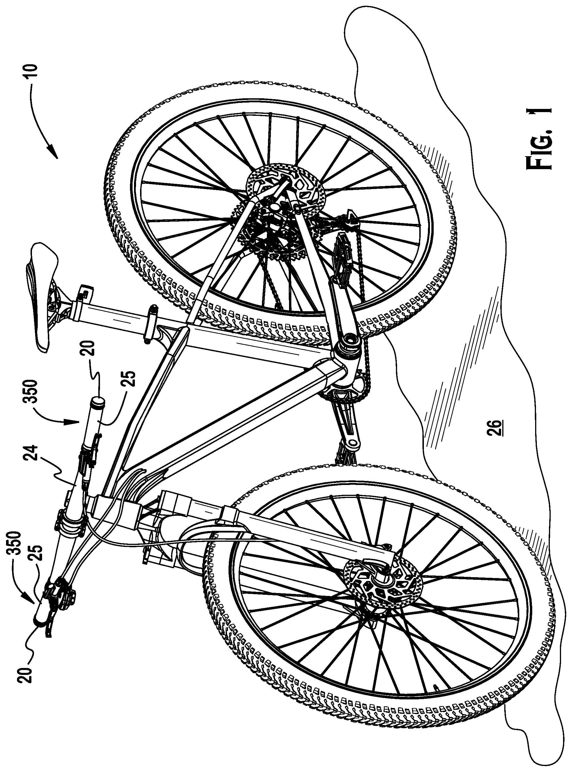 Patent US12312032 — Bicycle handlebar accessory and apparatus, and method of stabilizing an inverted bicycle — Figure 1