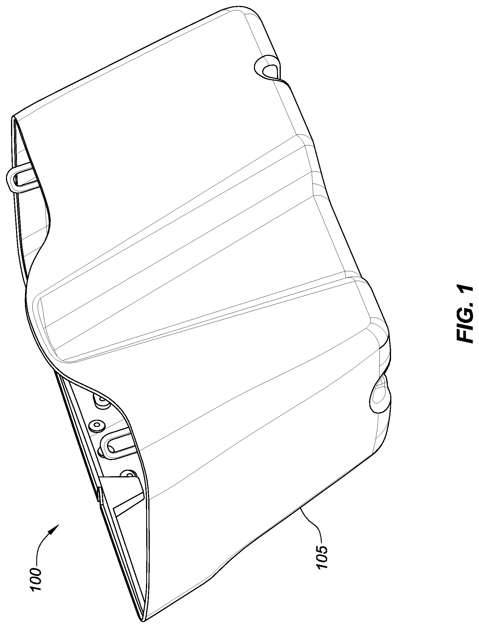 Patent US12312038 — Motorcycle saddlebag subwoofer — Figure 1