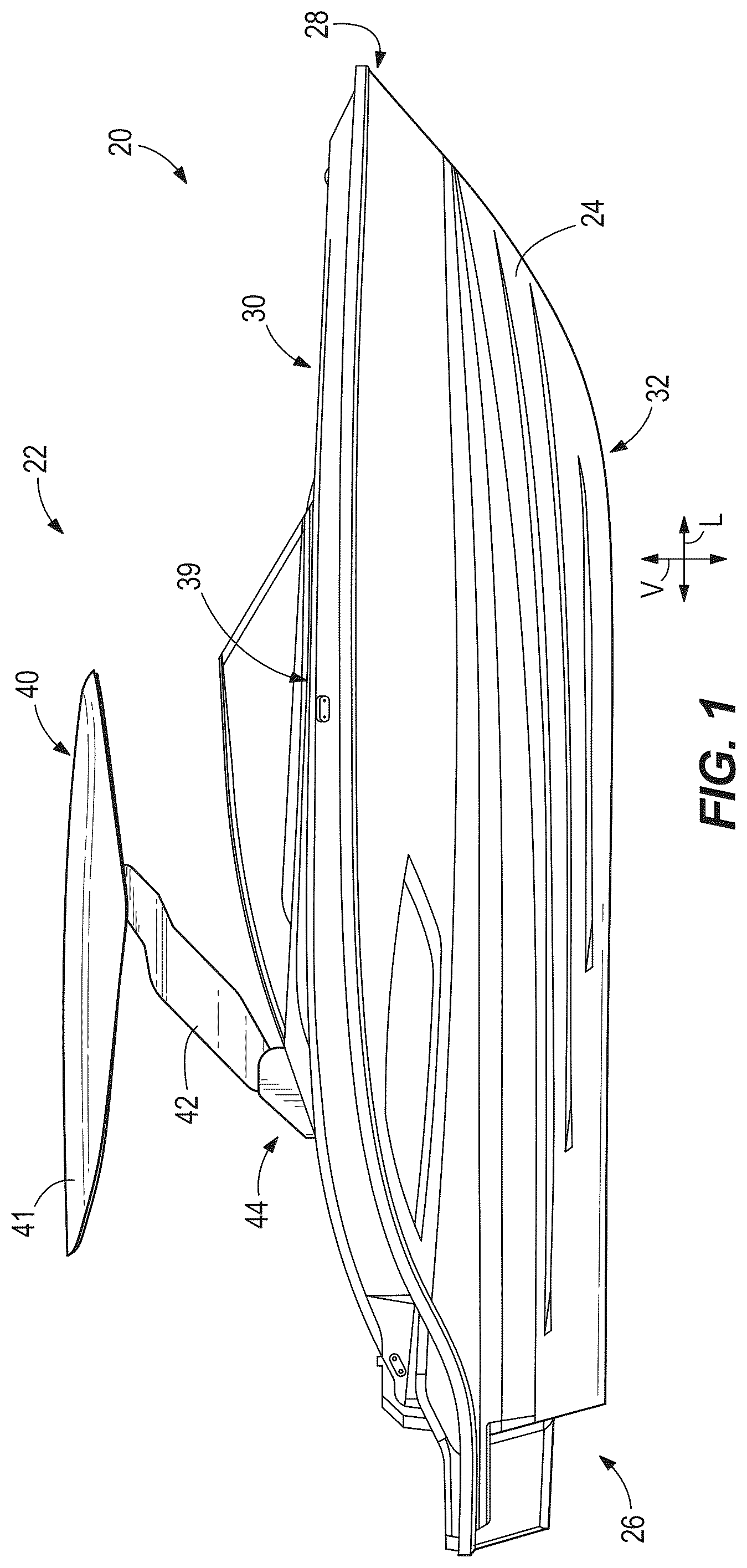 Patent US12312044 Figure 1 – Systems and methods for controlling convertible bimini tops for marine vessels