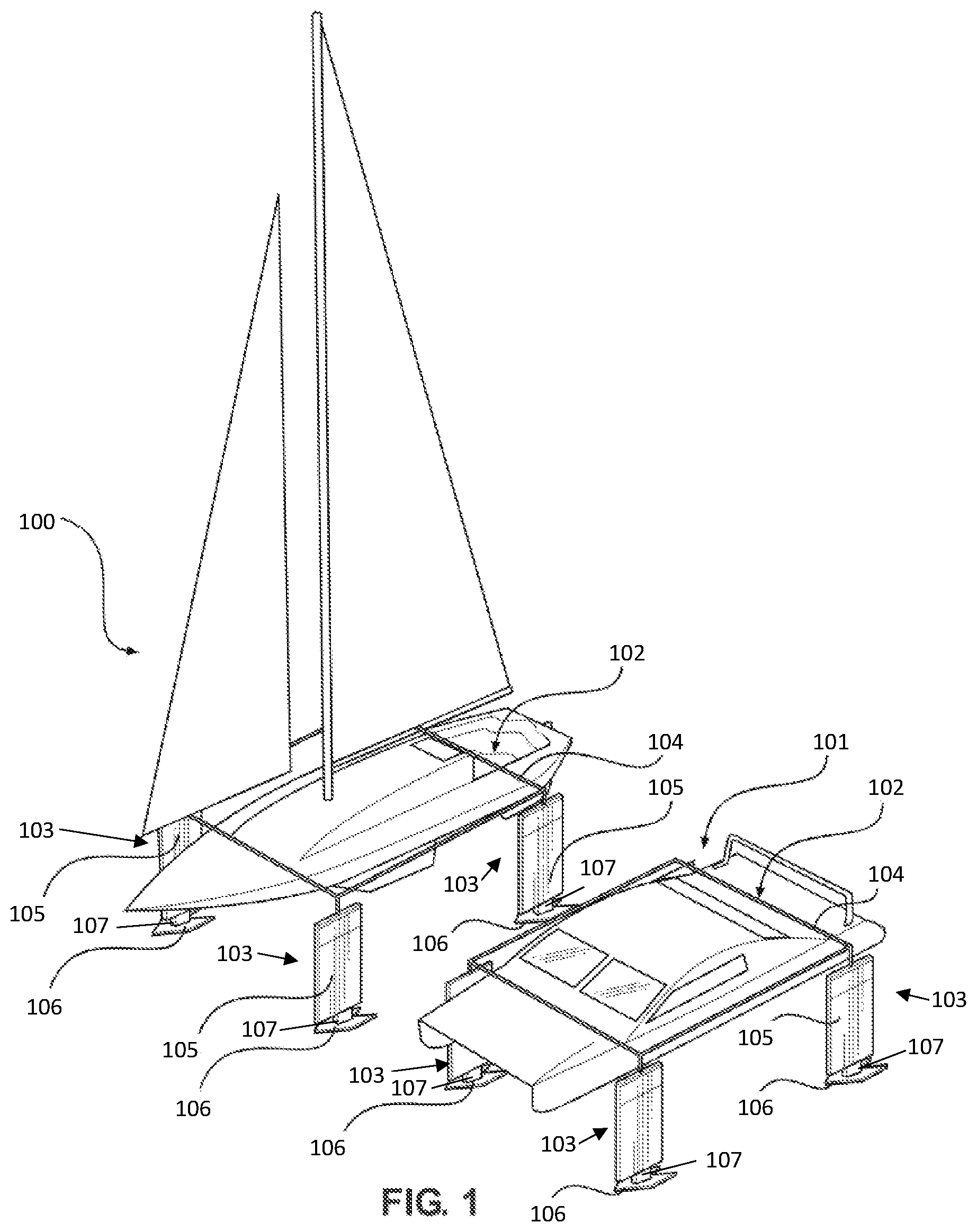 Patent US12312051 — Boat stabilizer with controllable parasail — Figure 1