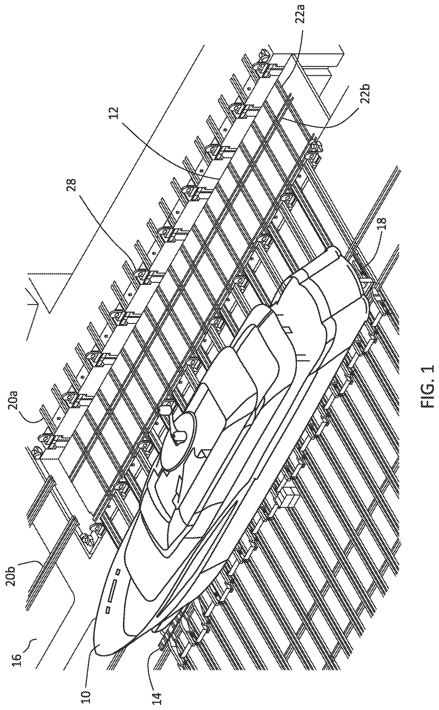Patent US12312054 — Transition rails for shiplift transfer systems — Figure 1
