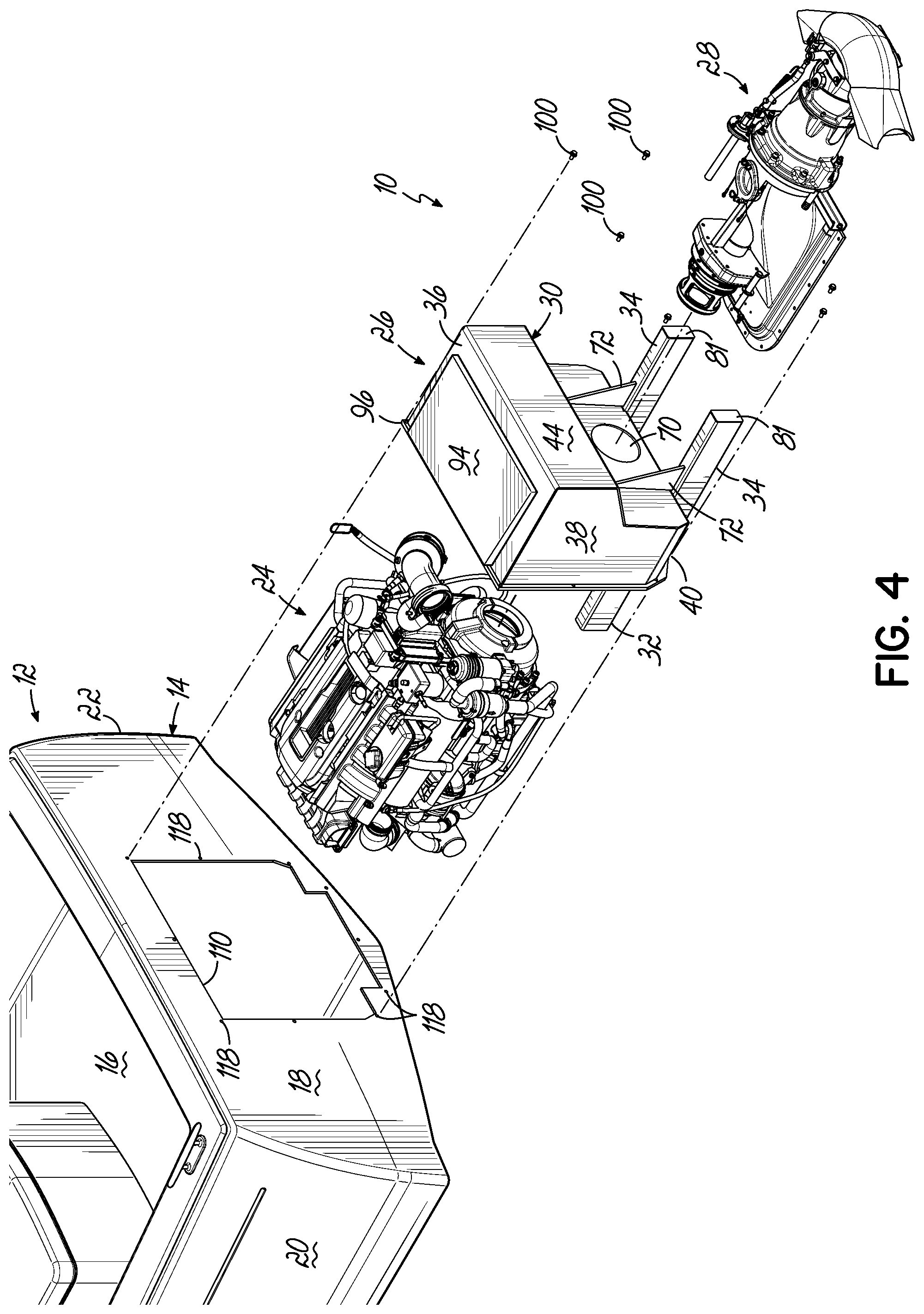 Patent US12312056 Figure 4 – Jet pump assembly and method of securing jet pump assembly to pontoon boat