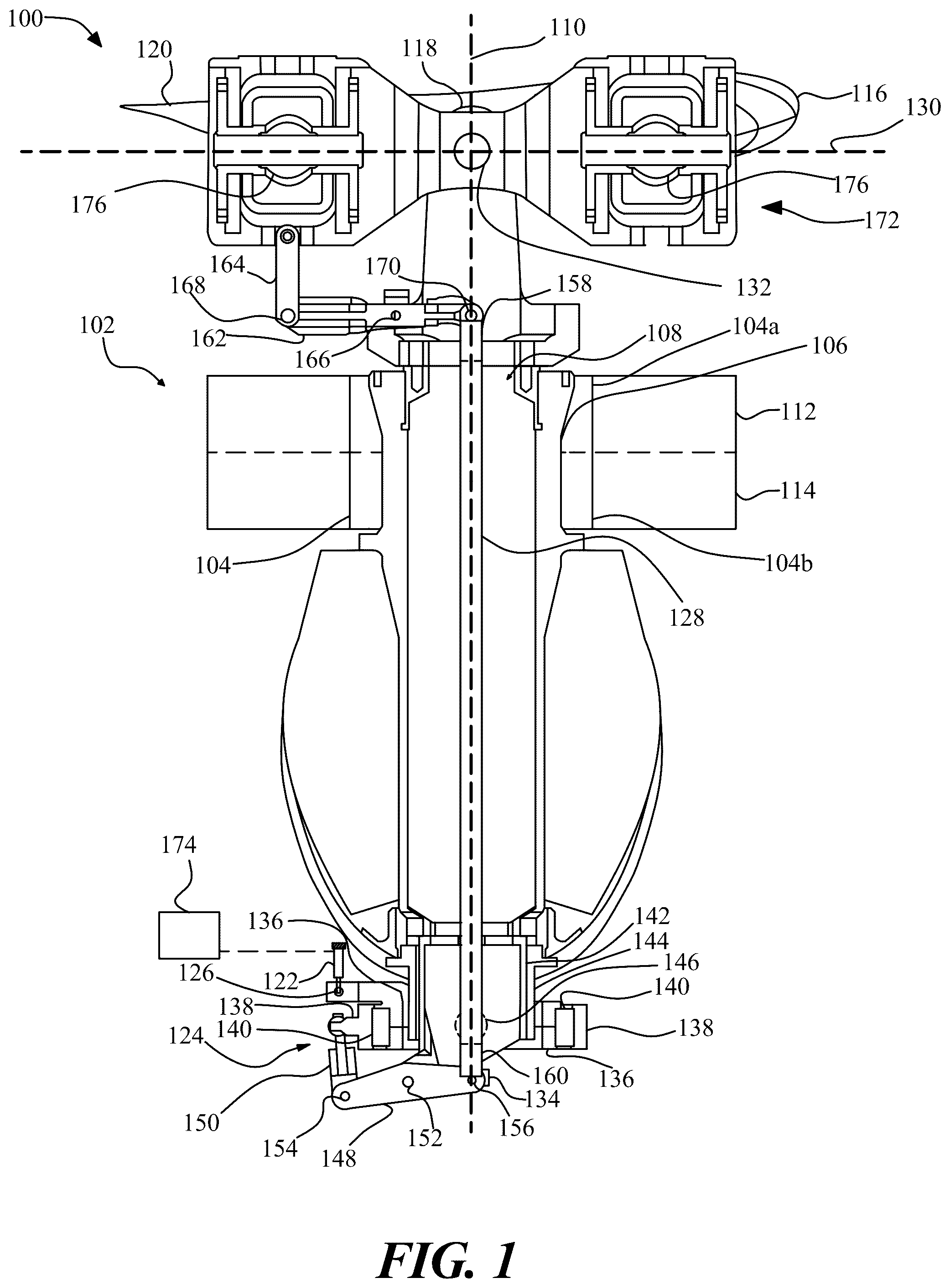 Patent US12312066 — Propulsor assembly of an electric aircraft — Figure 1