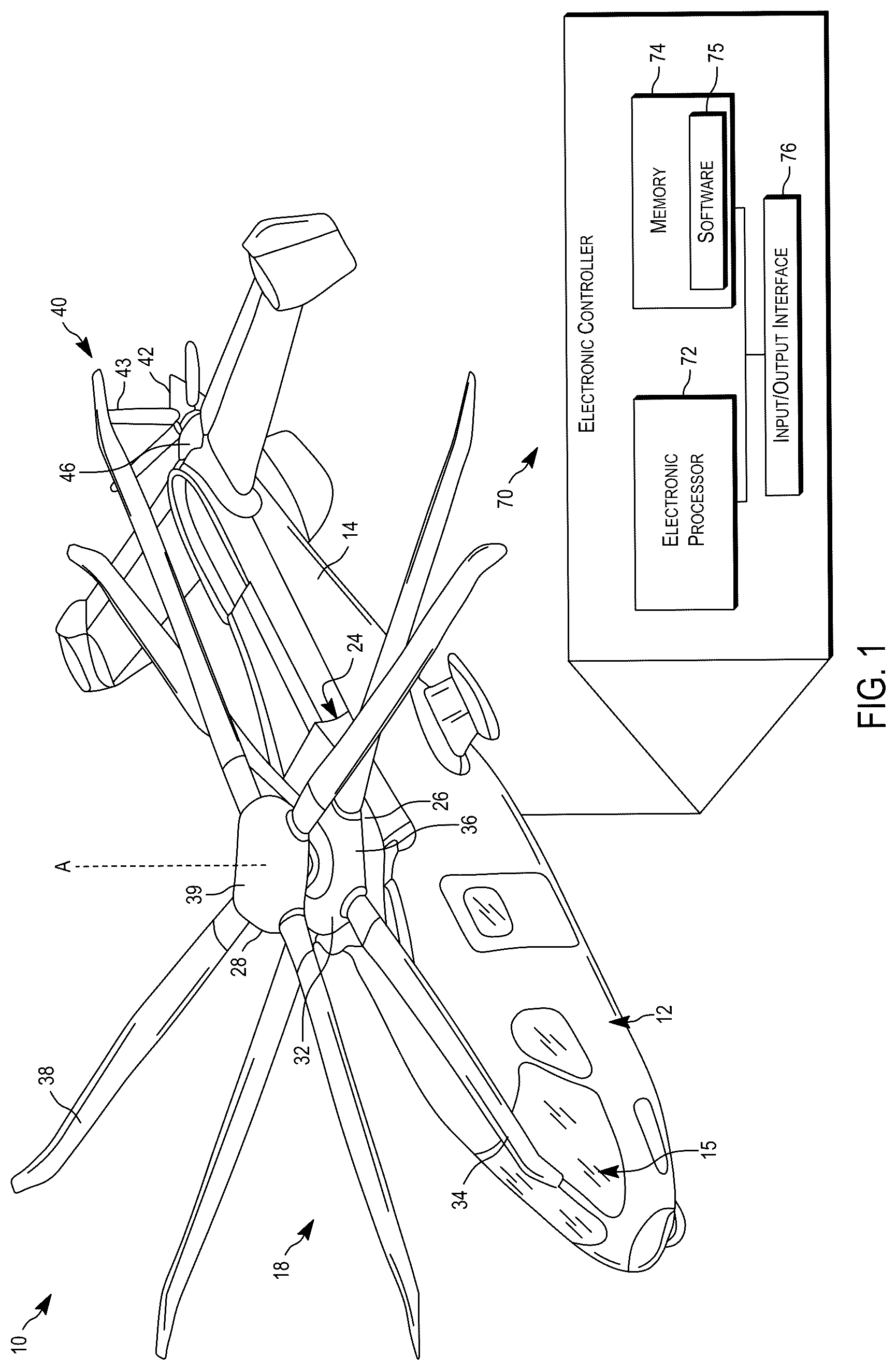 Patent US12312067 — Deadband control for an aircraft — Figure 1