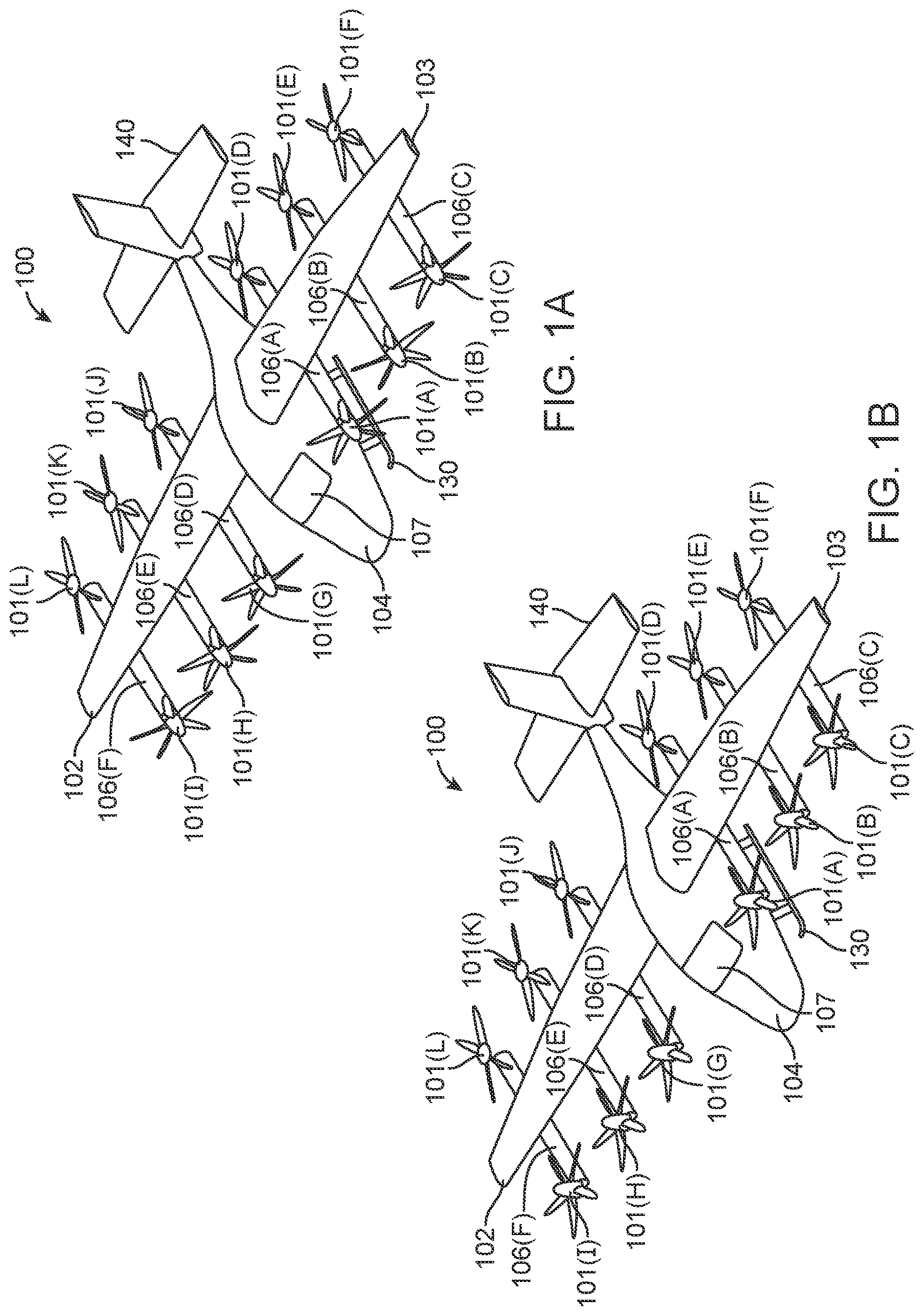Patent US12312075 — Blade pitch coupled to propulsion system tilt — Figure 1