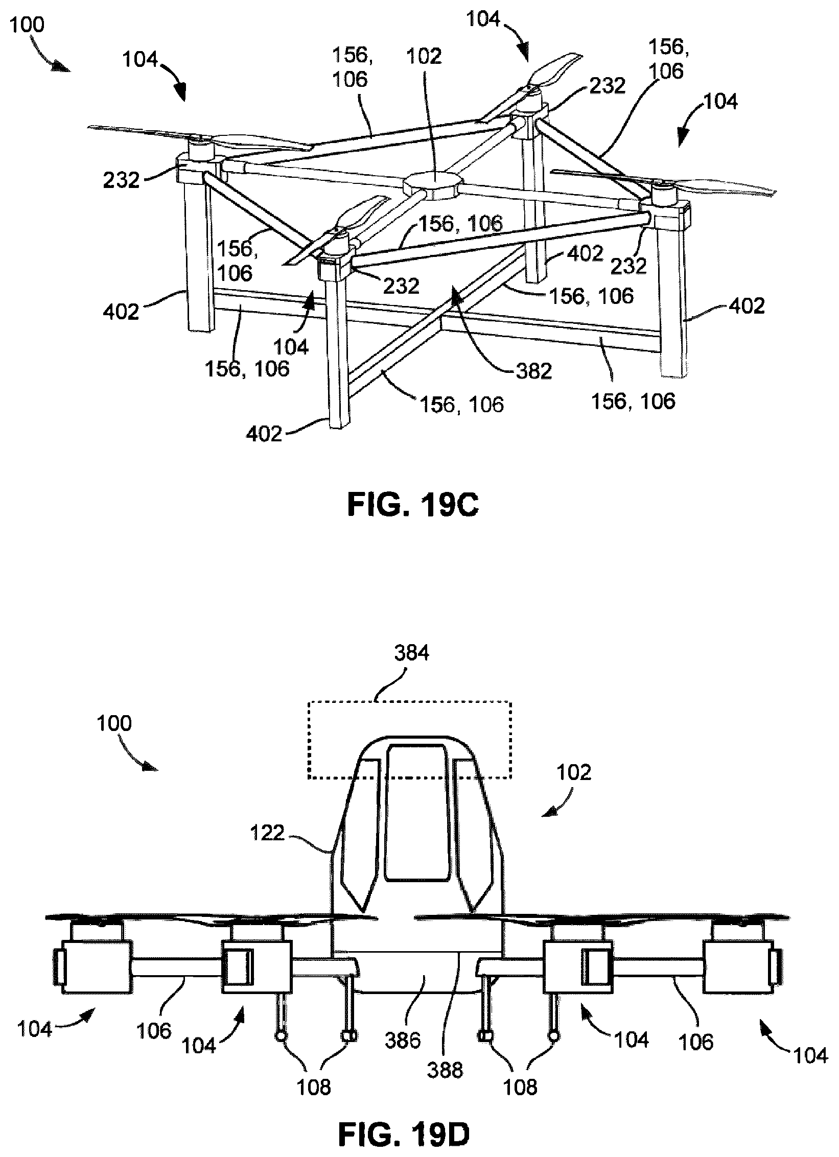 Patent US12312081 Figure 15 – Pilotless transportation aerial-vehicle having distributed-batteries and powering method therefor