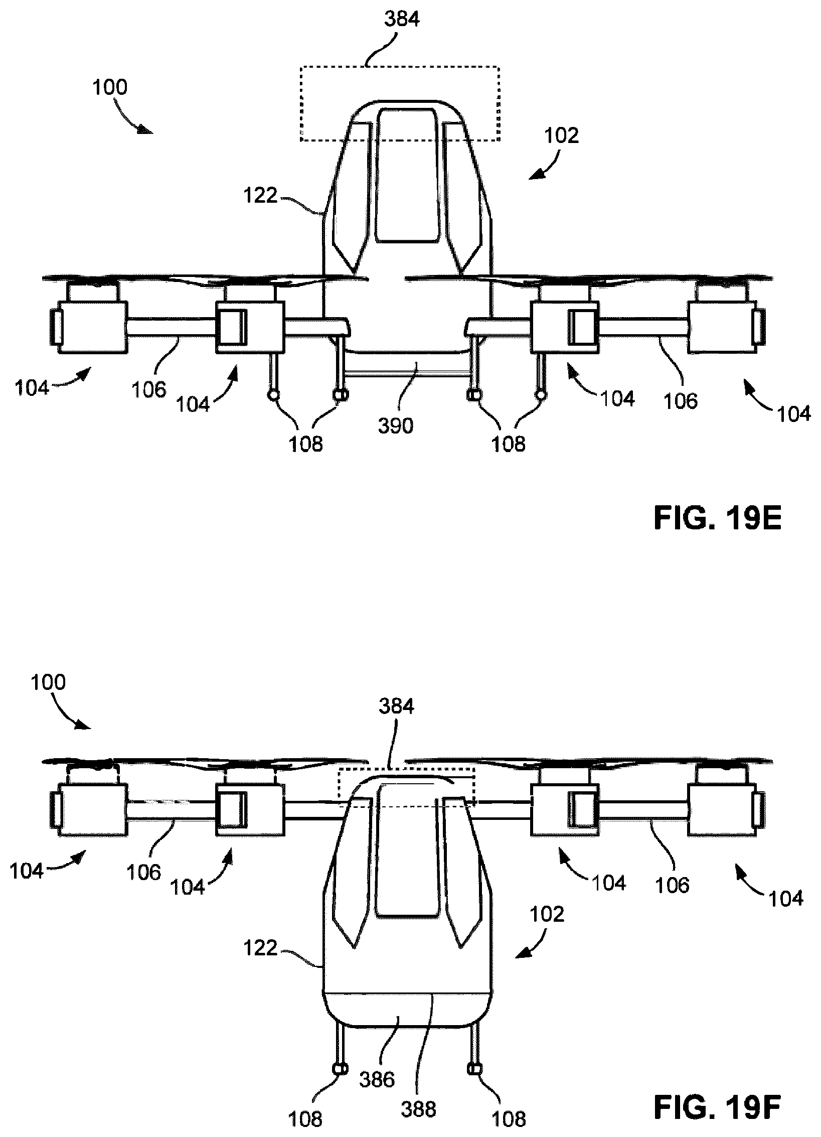 Patent US12312081 Figure 16 – Pilotless transportation aerial-vehicle having distributed-batteries and powering method therefor