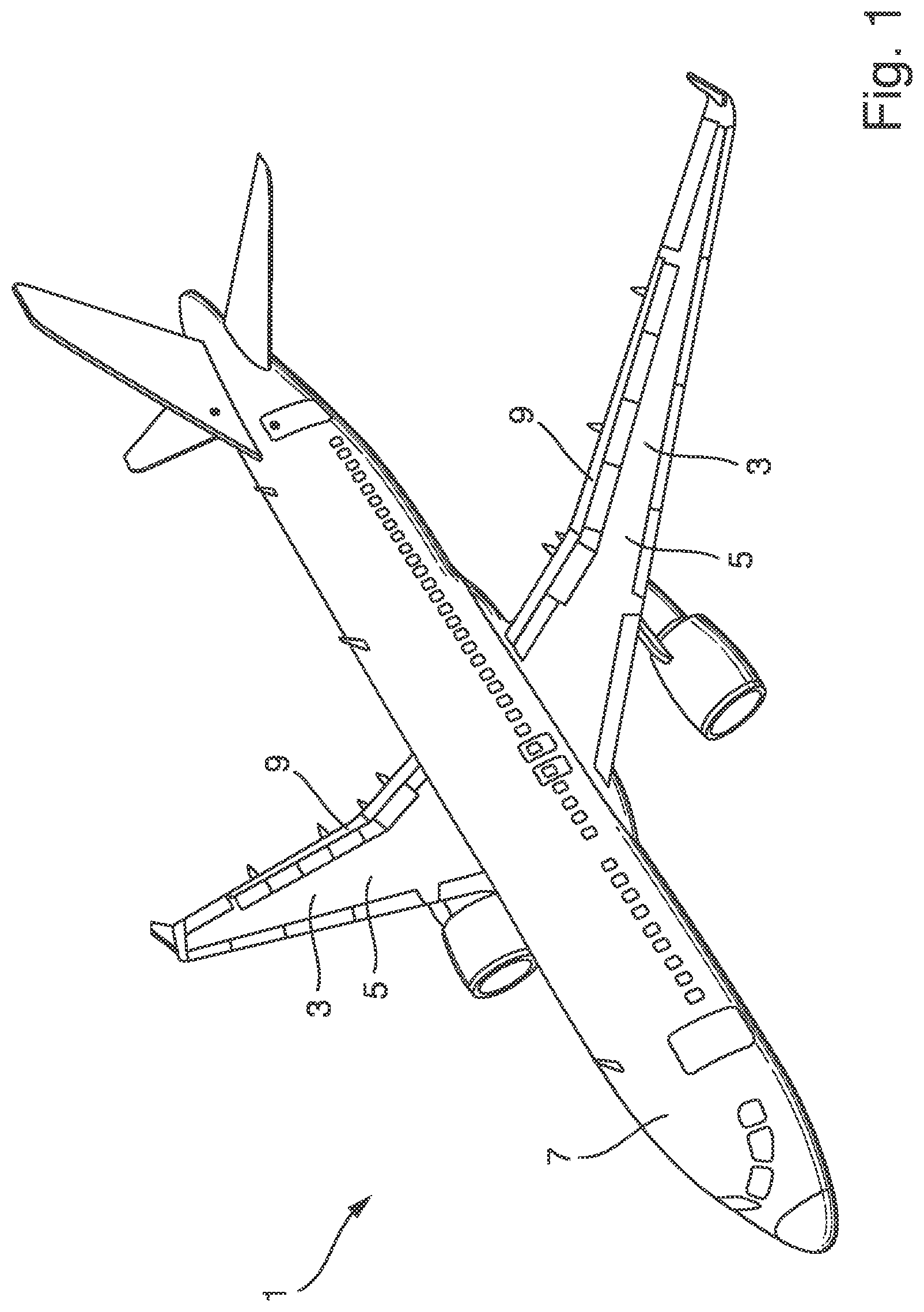 Patent US12312084 Figure 1 – Wing for an aircraft having a flap with a speed brake panel mounted in a rotatable manner
