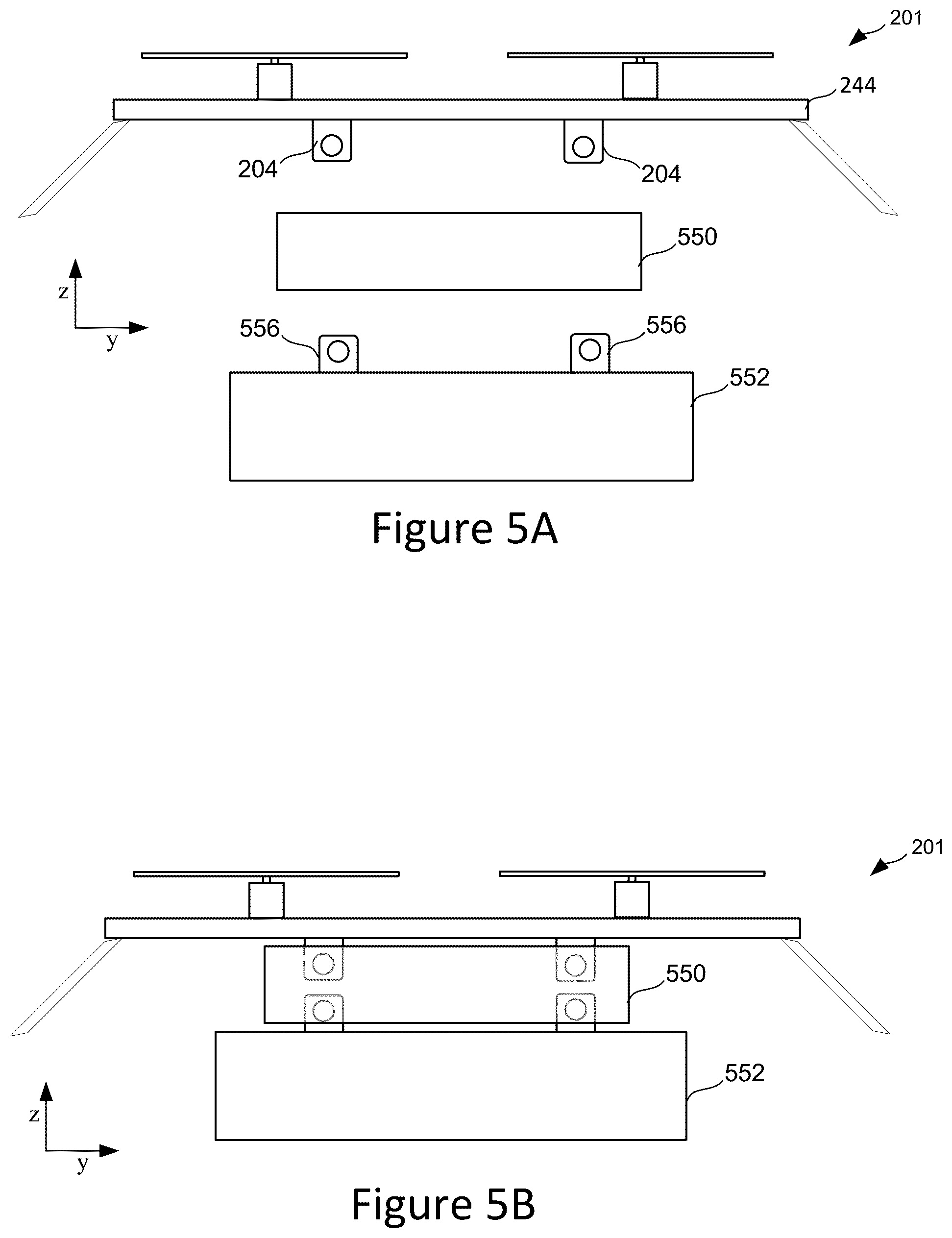 Patent US12312085 Figure 5 – Mechanical release device for unmanned aerial vehicle drop-payload