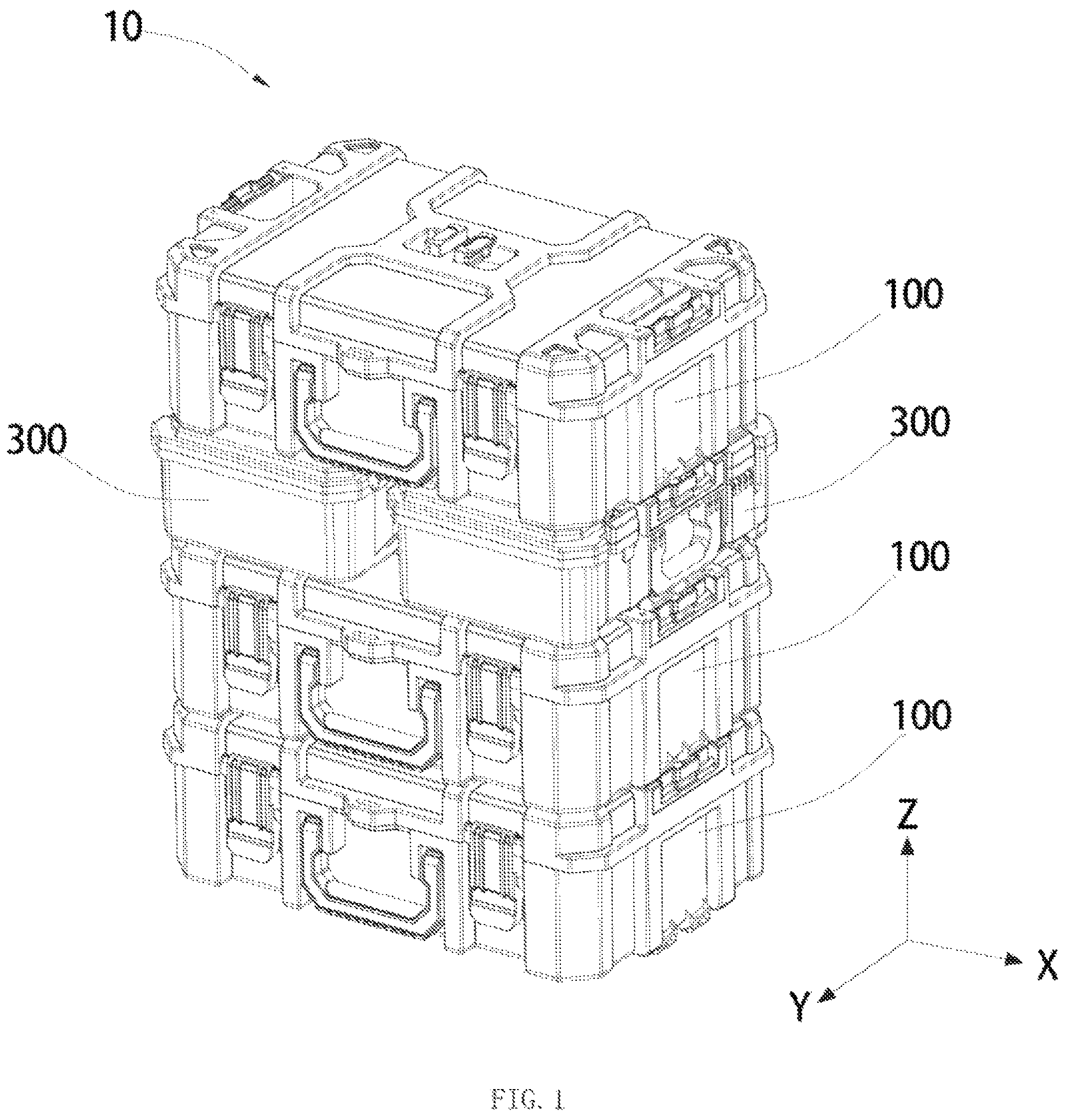 Patent US12312126 — Stacked toolbox system — Figure 1