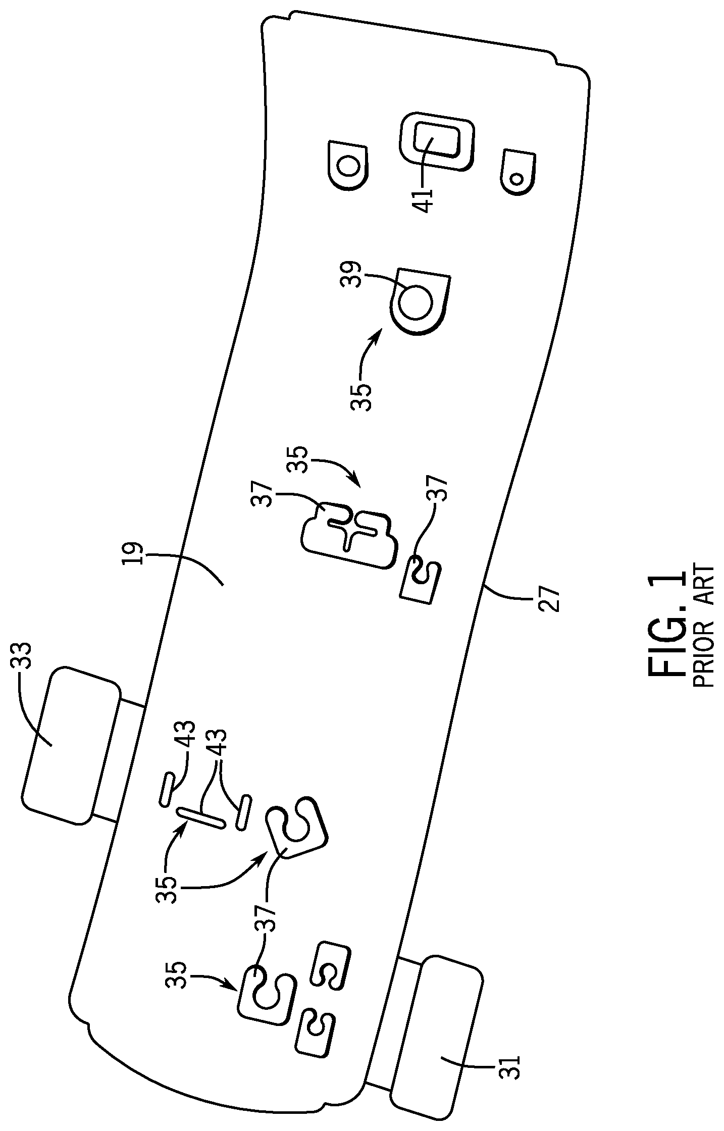 Patent US12312140 — Package backer card with interlocking article-retaining tabs — Figure 1