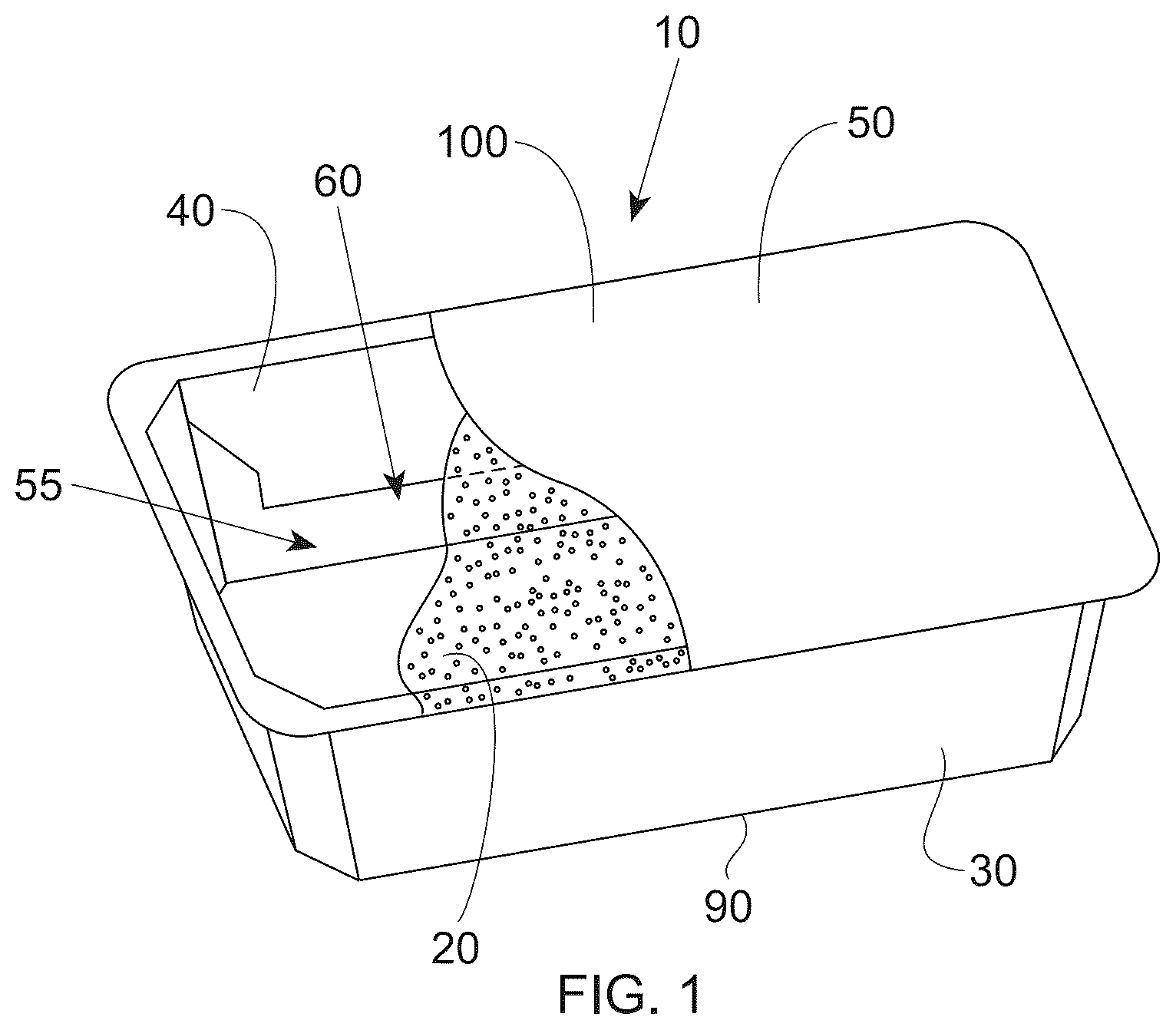 Patent US12312144 — Lined paper-based container — Figure 1