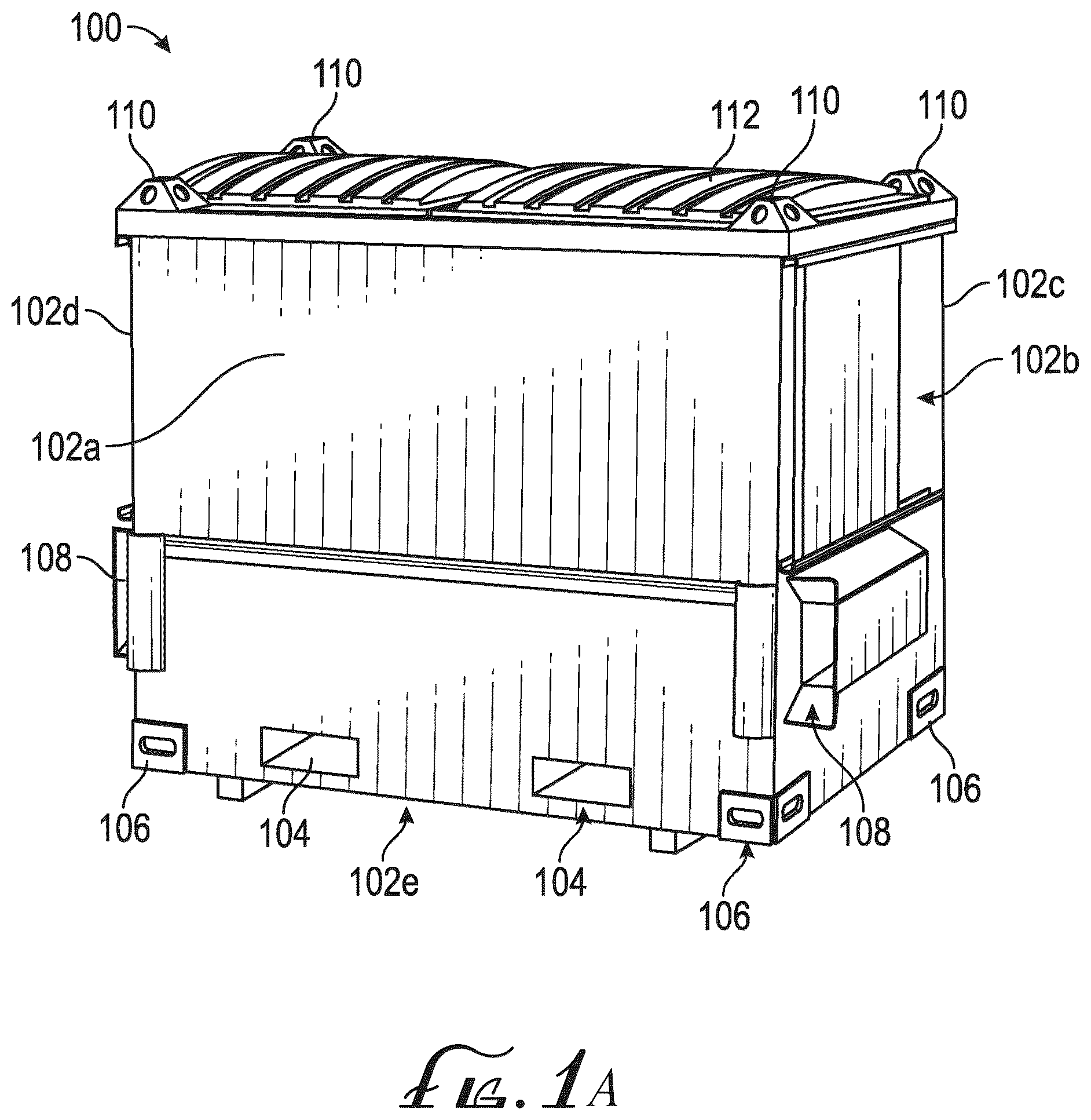 Patent US12312159 — Bulk material container for well operations system supply and transport — Figure 1