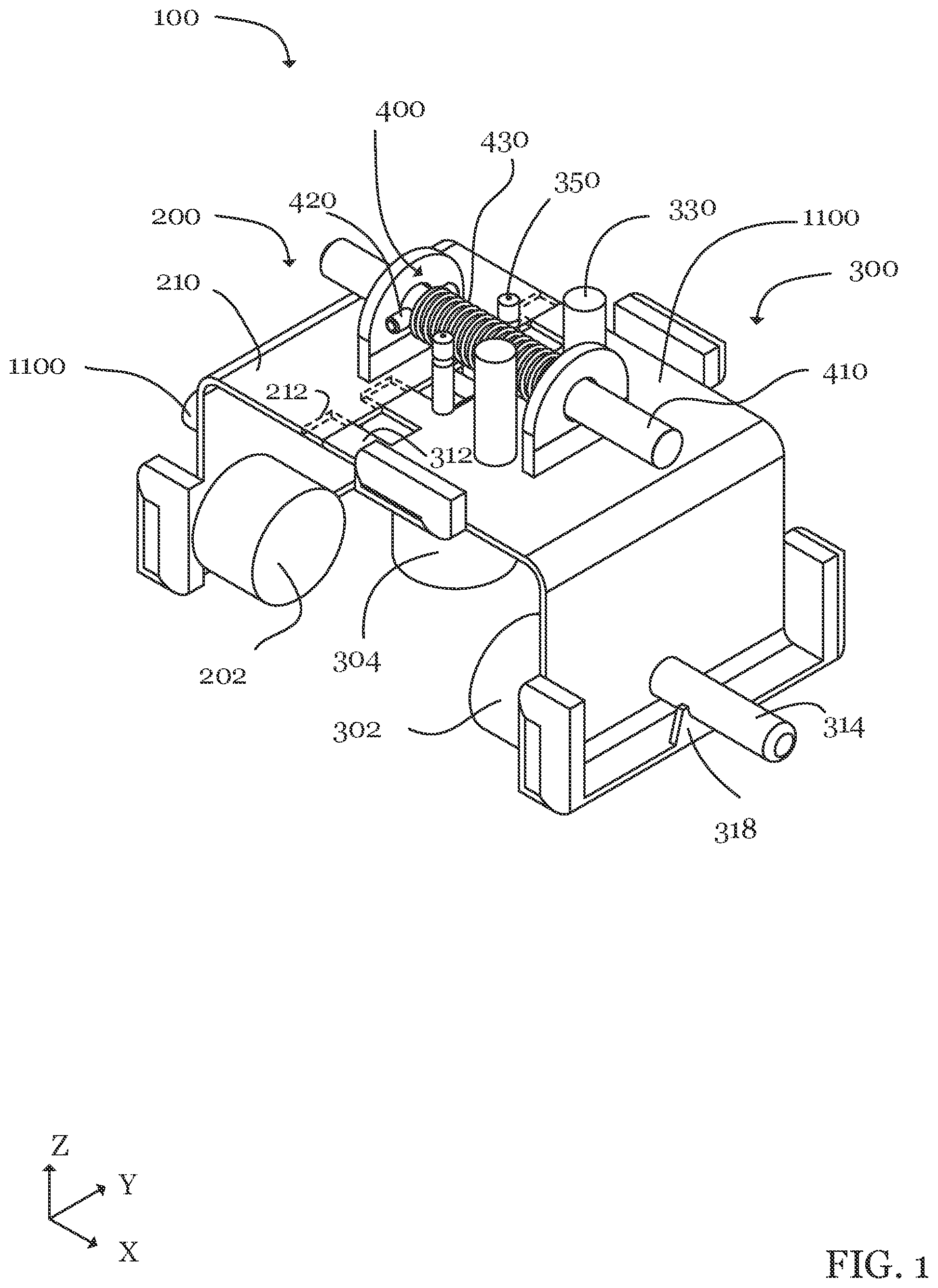Patent US12312171 Figure 1 – Systems and methods for transporting containers