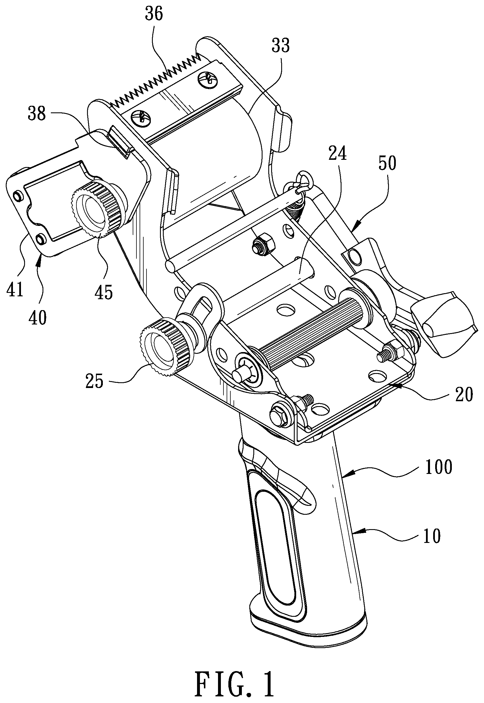 Patent US12312195 Figure 1 – Adhesive tape dispenser having guide function