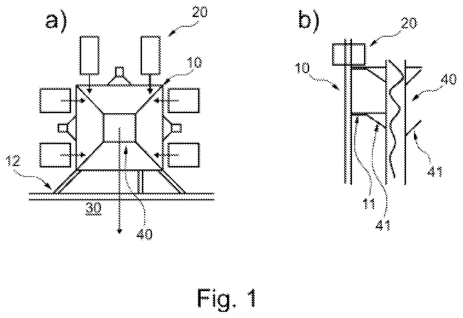 Patent US12312214 — Transport system for vertically transporting goods and persons on an above ground construction site — Figure 1
