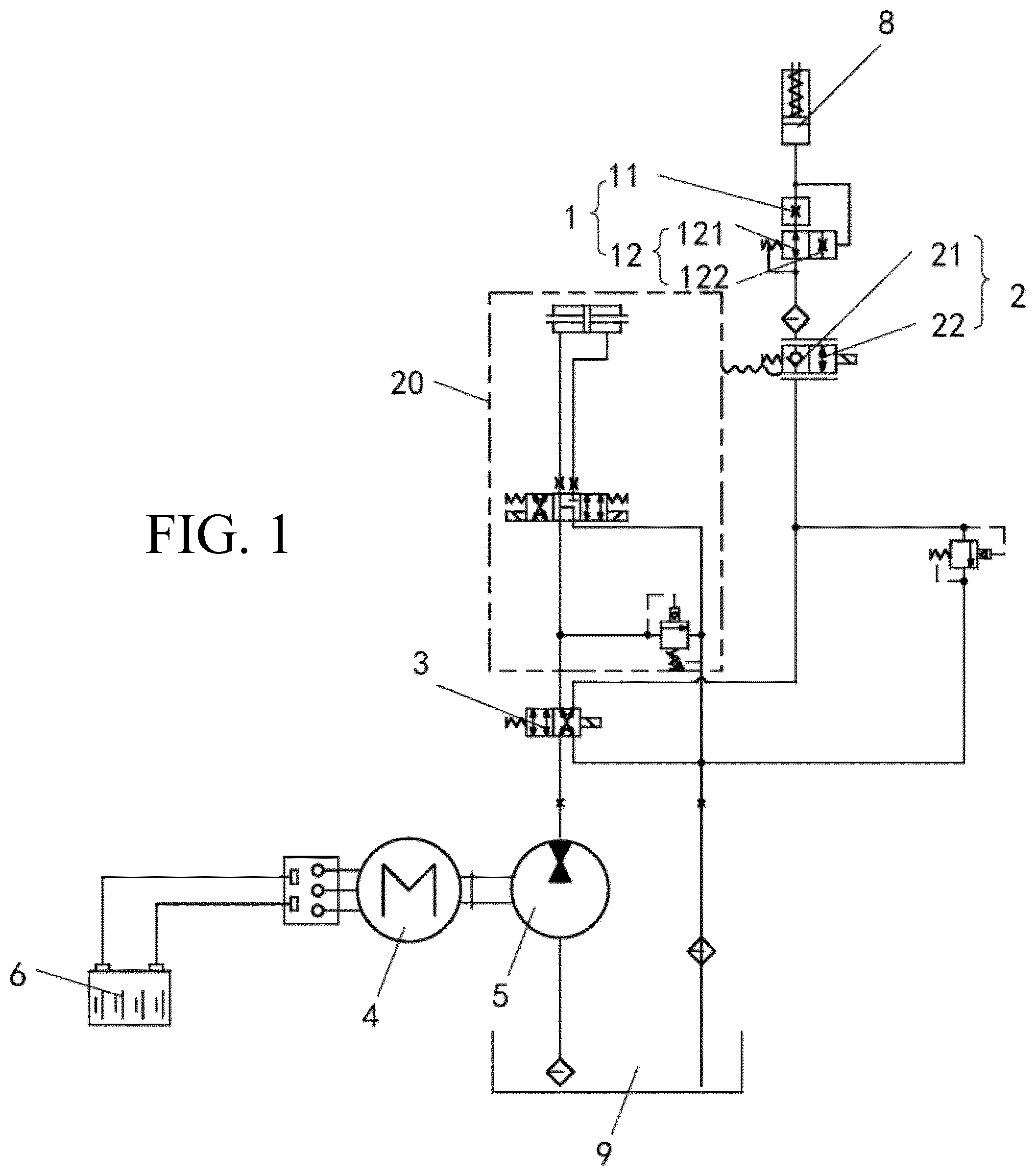 Patent US12312222 — Lifting mechanism — Figure 1