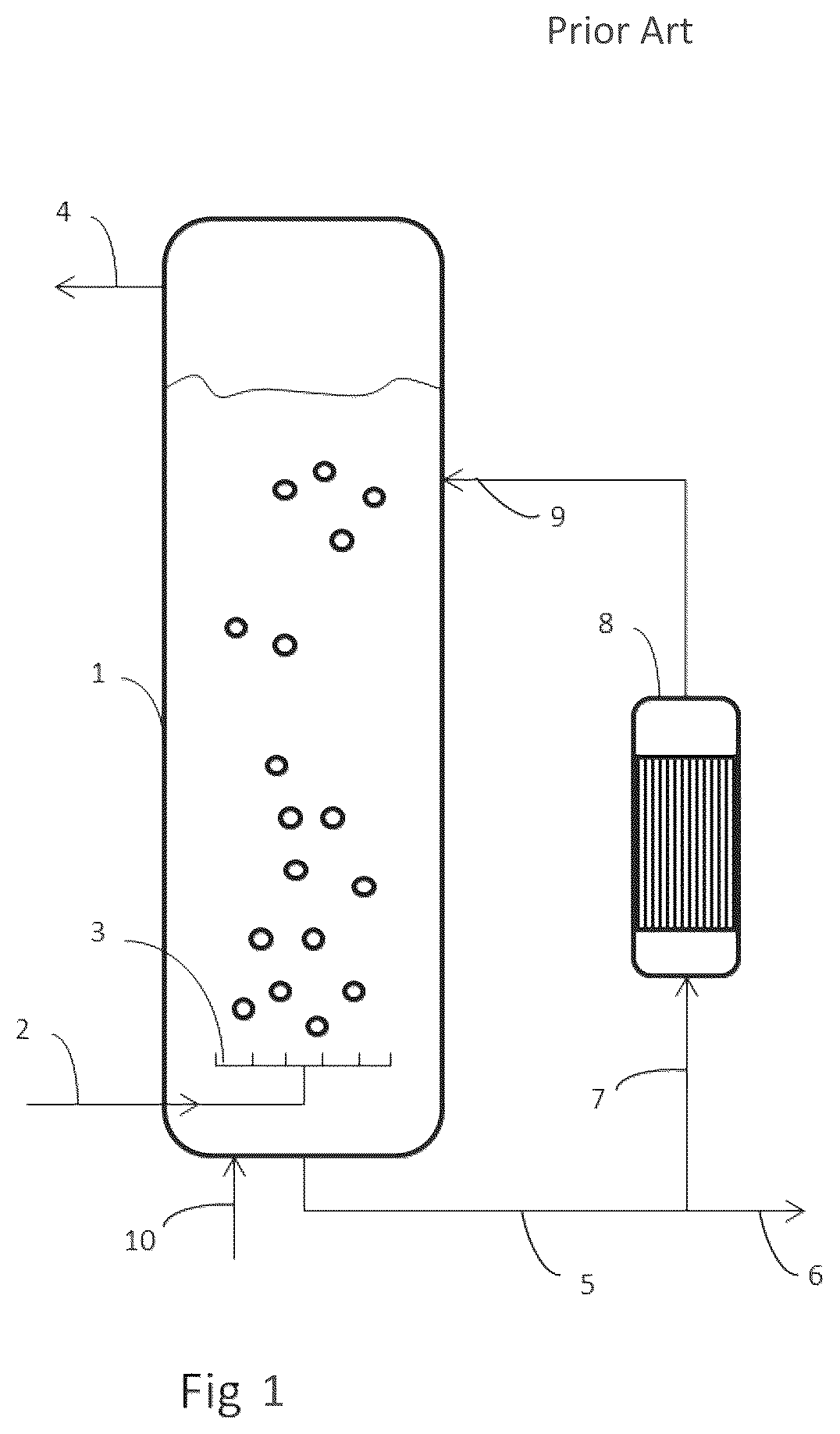 Patent US12312288 — Gas/liquid oligomerization reactor comprising transverse internals — Figure 1
