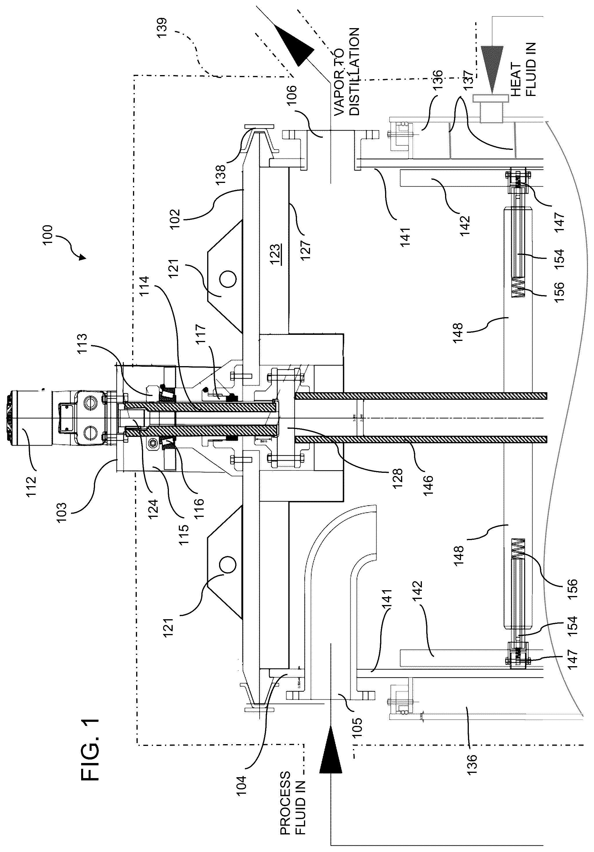 Patent US12312539 Figure 1 – Reaction vessel for liquid phase catalytic pyrolysis of polymers