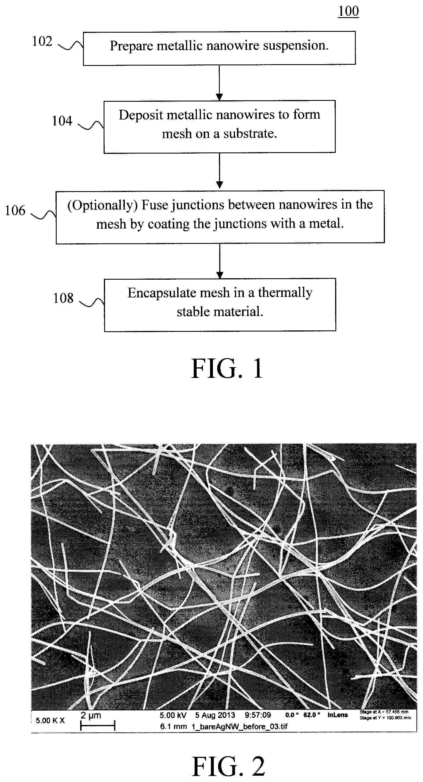 Patent US12312705 — Stabilization of metallic nanowire meshes via encapsulation — Figure 1