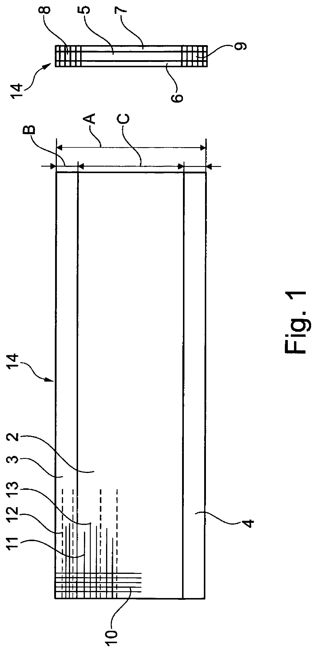 Patent US12312715 Figure 1 – Belt strap for a safety belt device of a motor vehicle