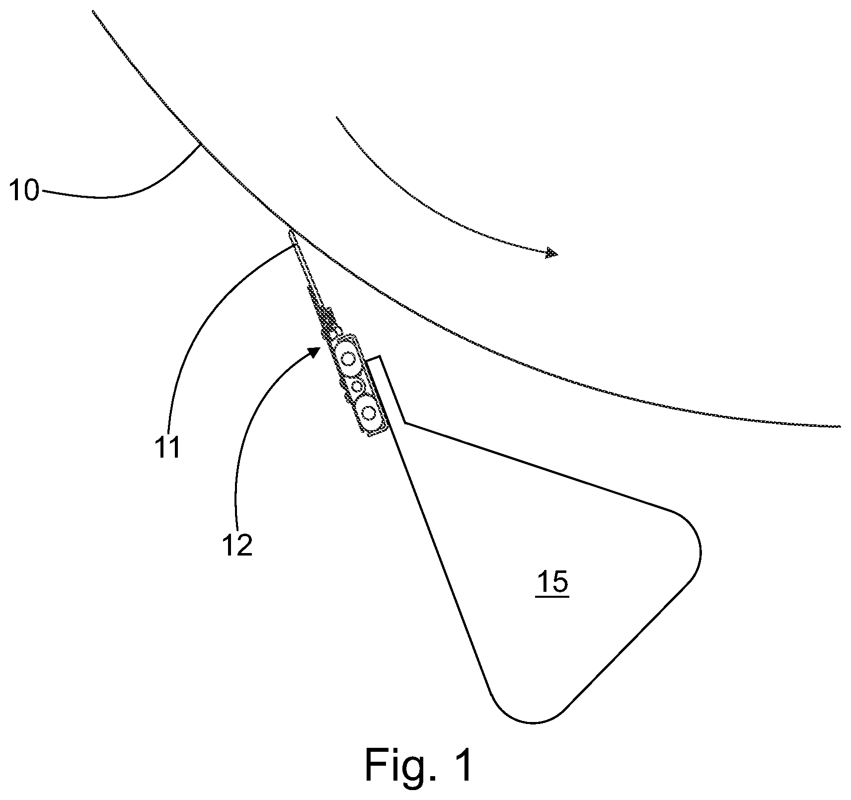 Patent US12312744 Figure 1 – Bracket for a pivot rod in a doctor arrangement and doctor arrangement for a fiber web machine