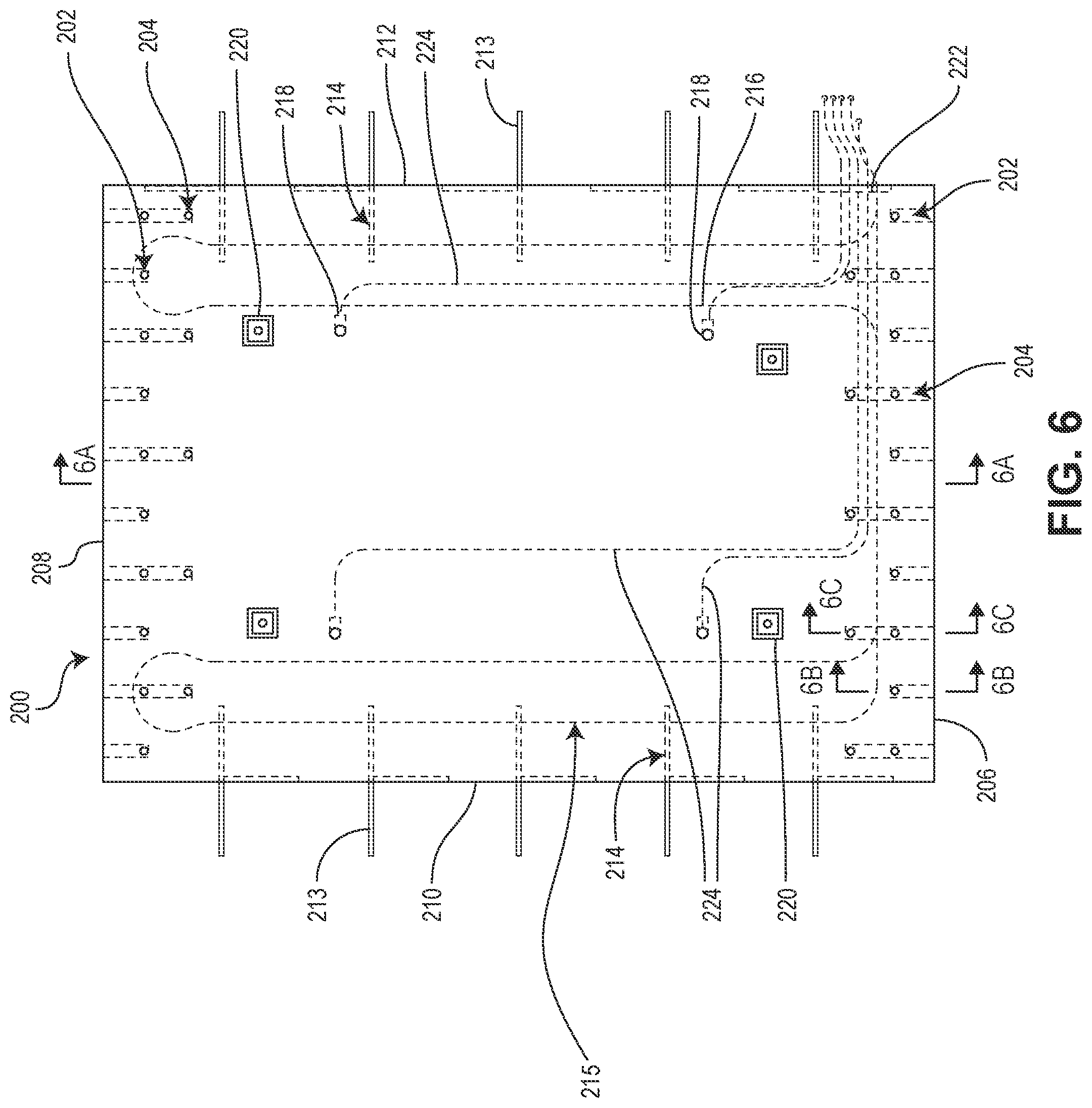 Patent US12312749 Figure 6 – Sensor deployment for modular pavement slabs