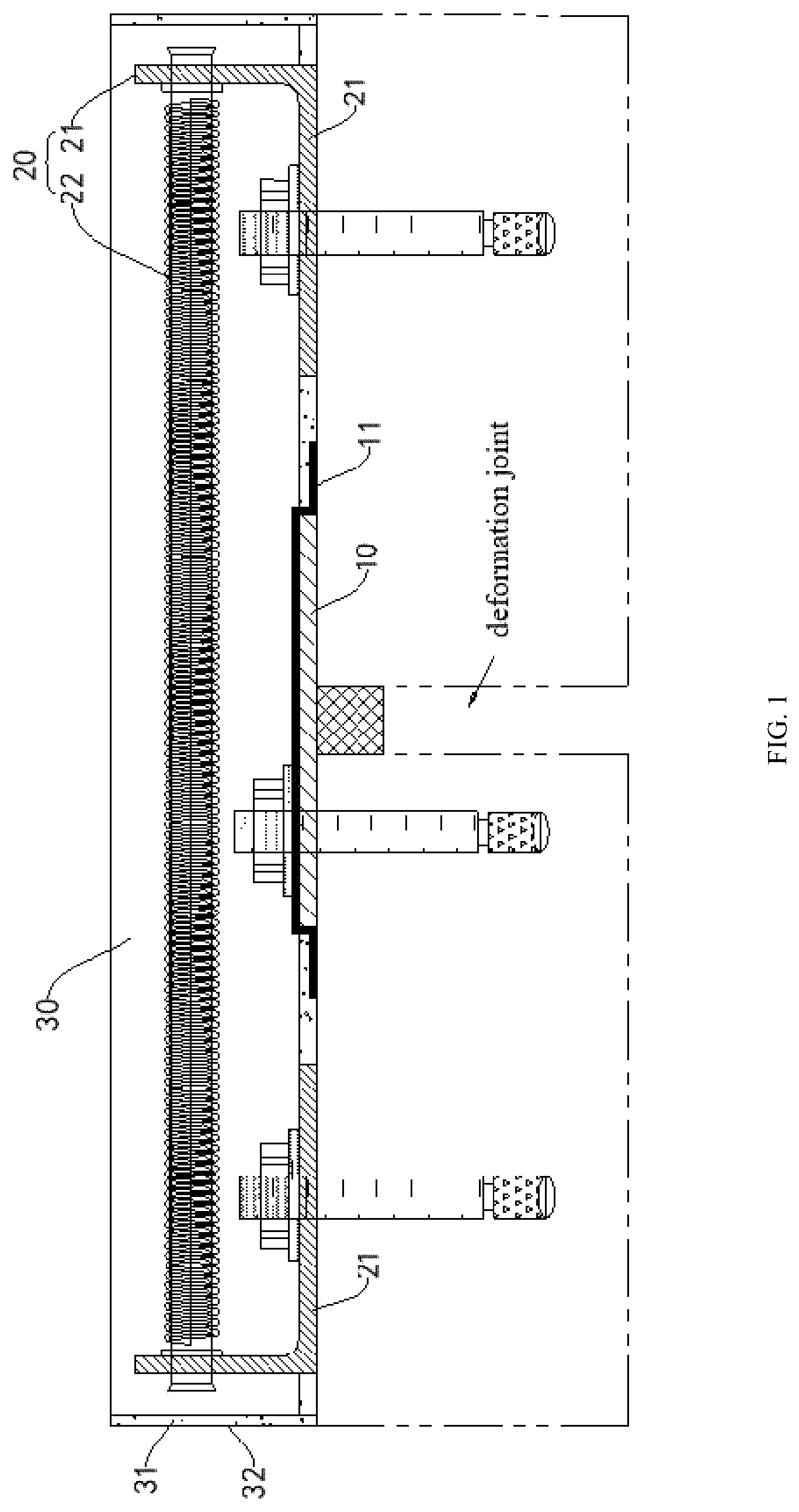 Patent US12312751 — Expansion device for deformation joints, pavement structure and construction method thereof — Figure 1