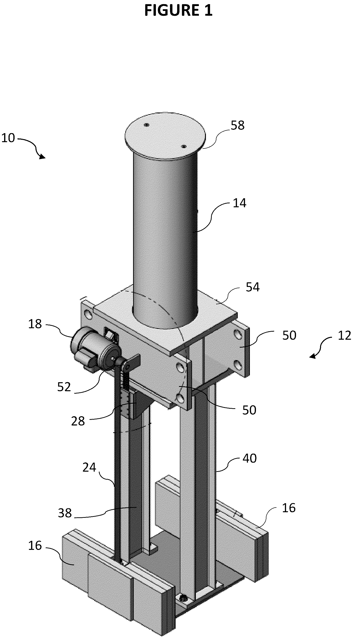 Patent US12312754 — Counterweight deployable vehicle barrier — Figure 1