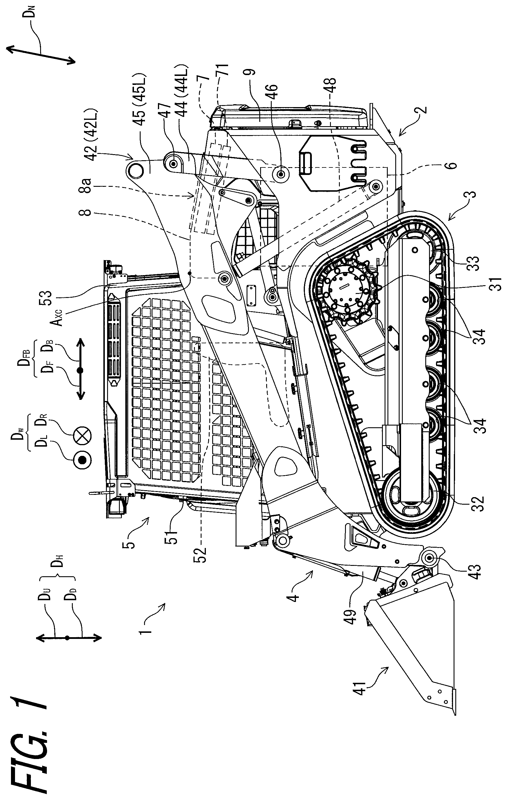 Patent US12312766 — Fan structure and work vehicle — Figure 1