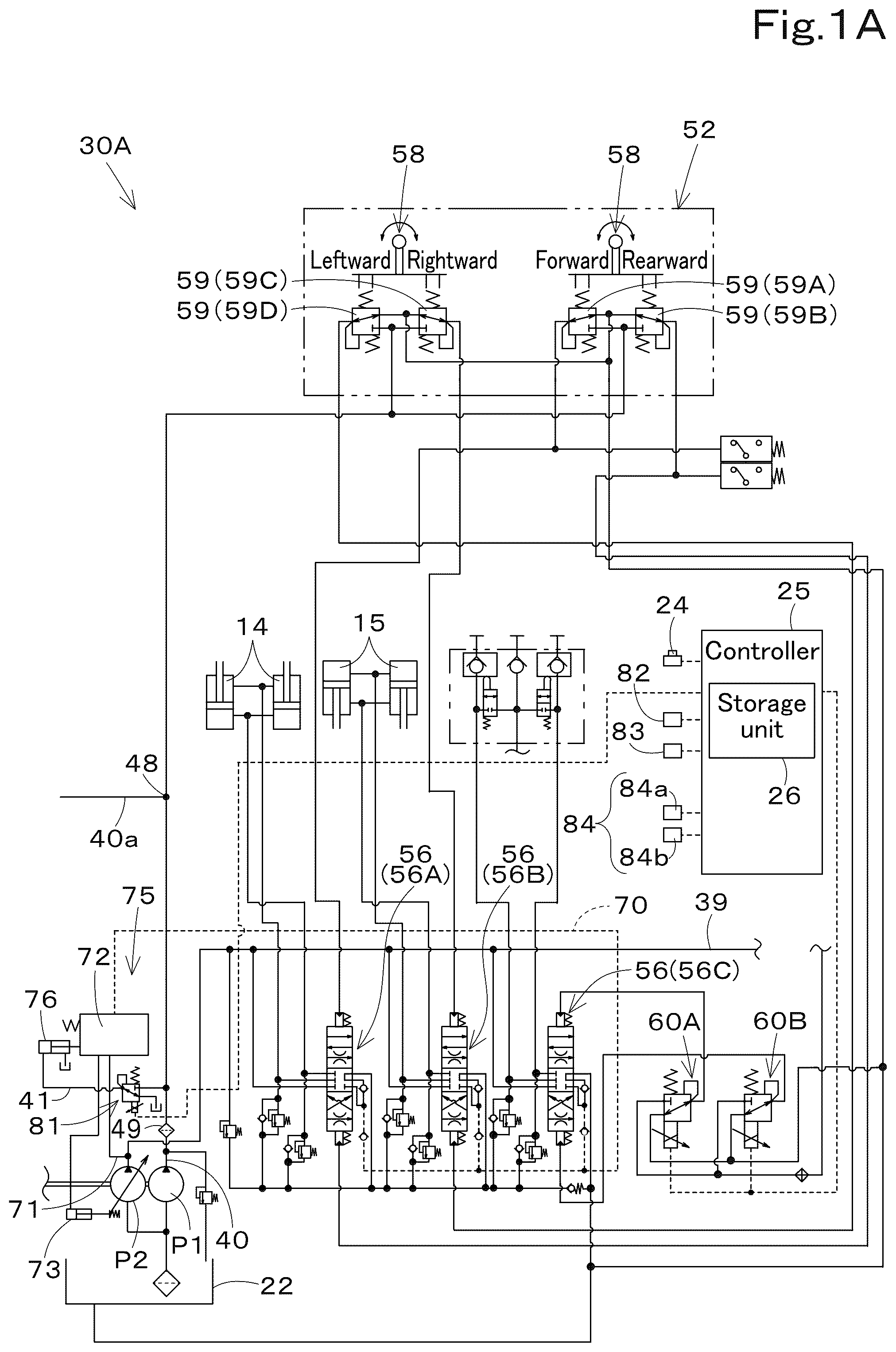 Patent US12312772 — Hydraulic system for working machine — Figure 1