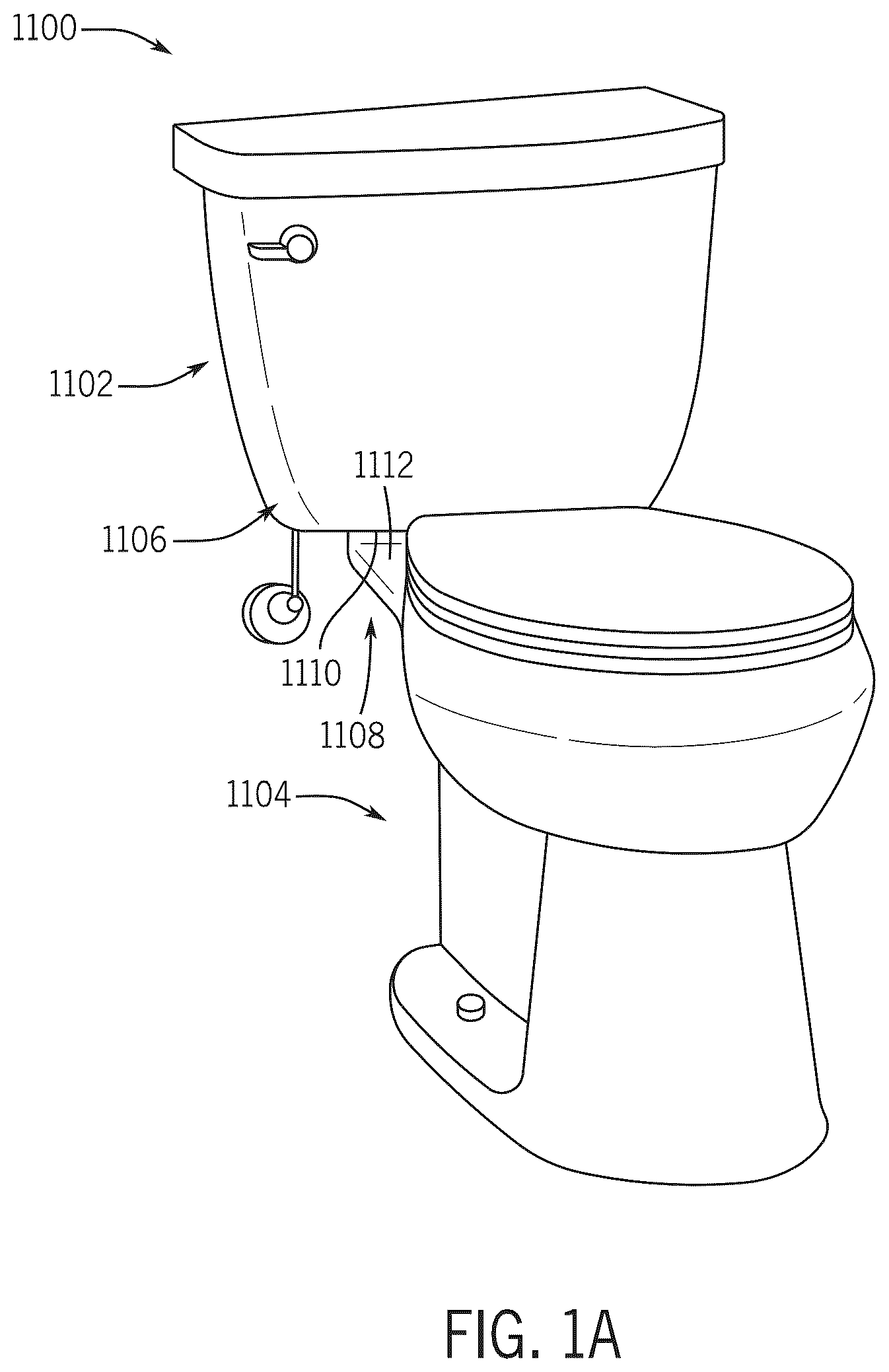 Patent US12312789 — Quick-coupling mechanism for toilet and method of using same — Figure 1