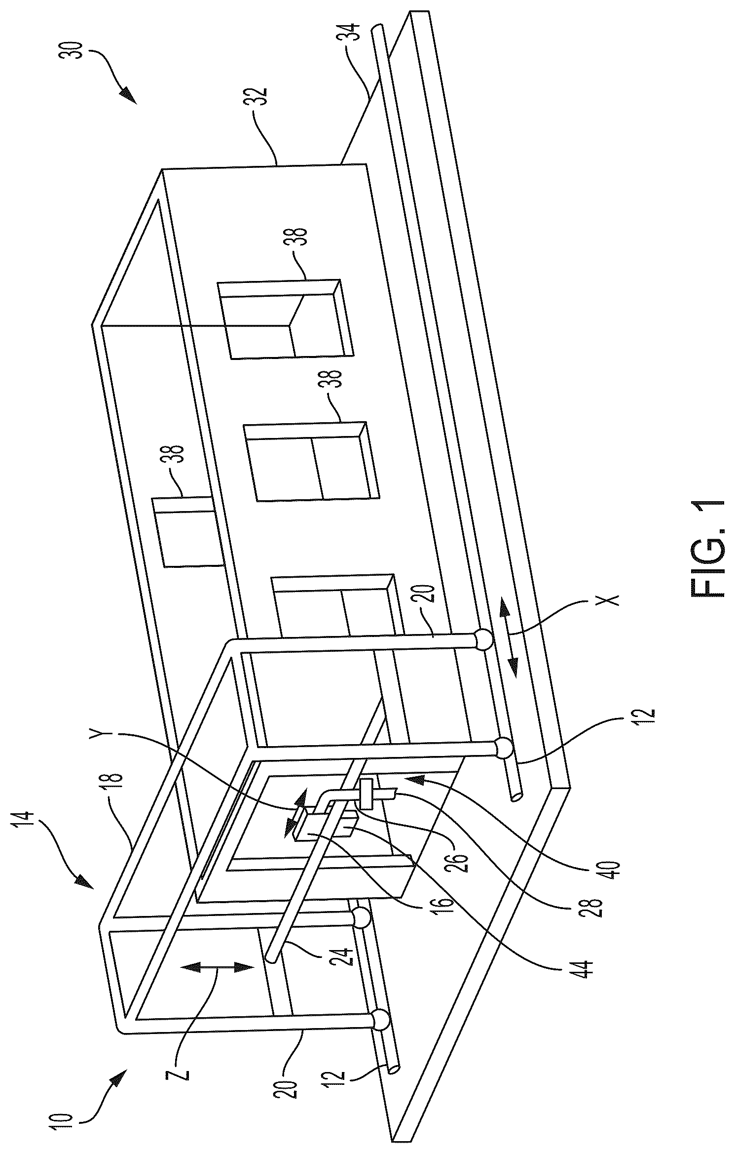 Patent US12312796 Figure 1 – Topologically adaptive toolpath generation system and method for additively constructing a building structure