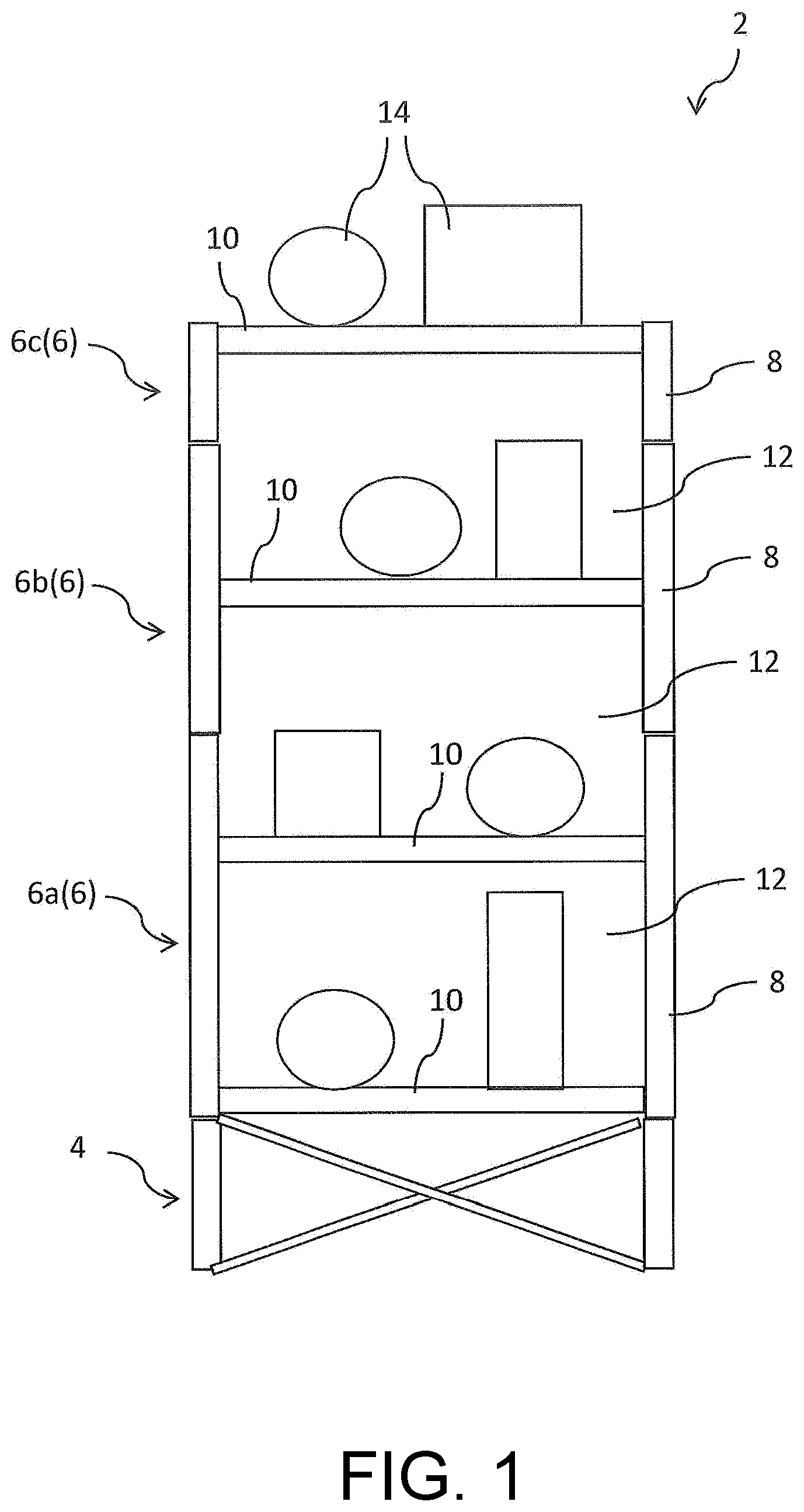 Patent US12312799 — Module for separate conveyance, structure for plant, and method of constructing structure for plant — Figure 1
