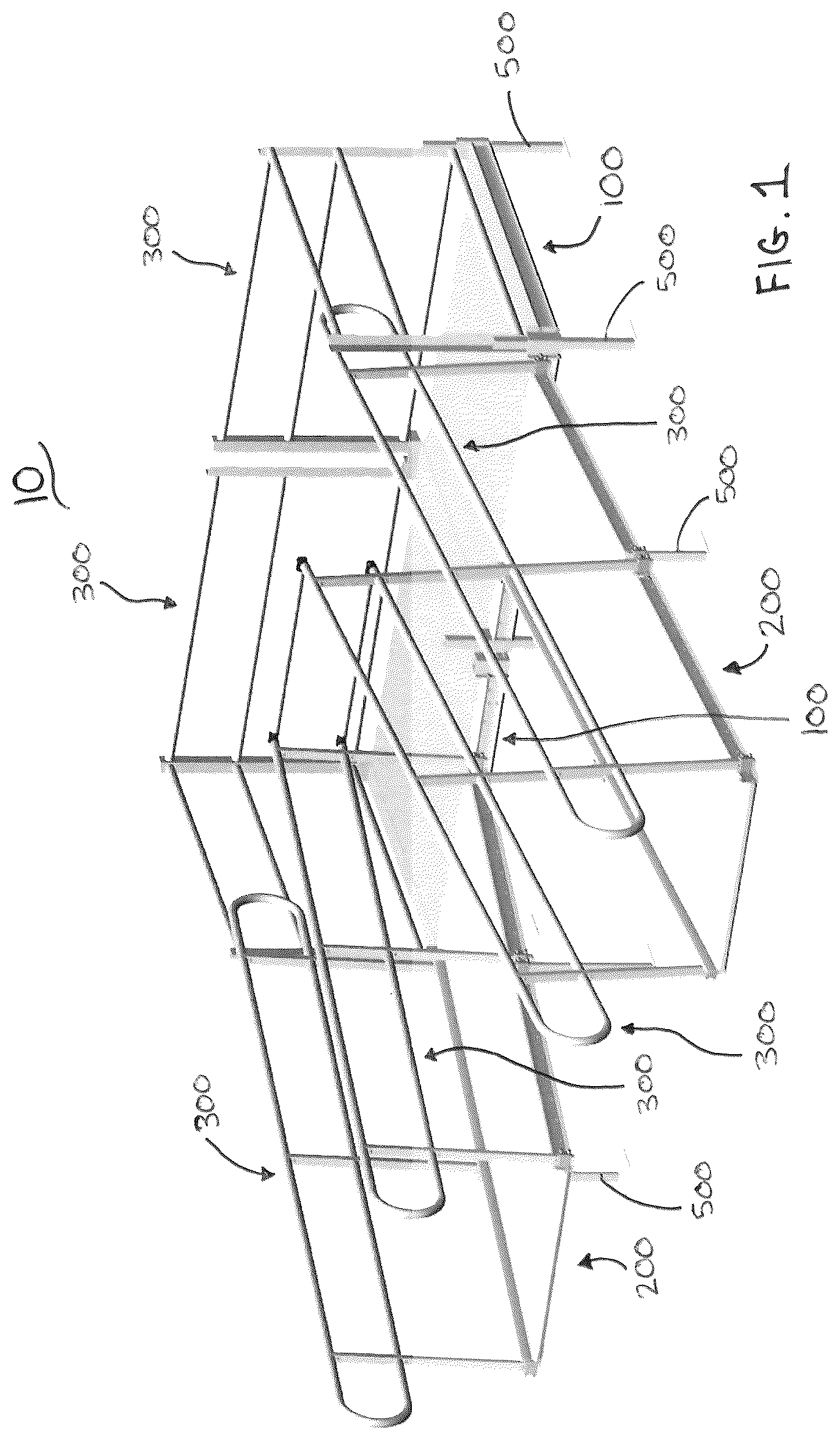 Patent US12312813 — Wheelchair ramps, hand railings, and modular accessibility systems incorporating the same — Figure 1