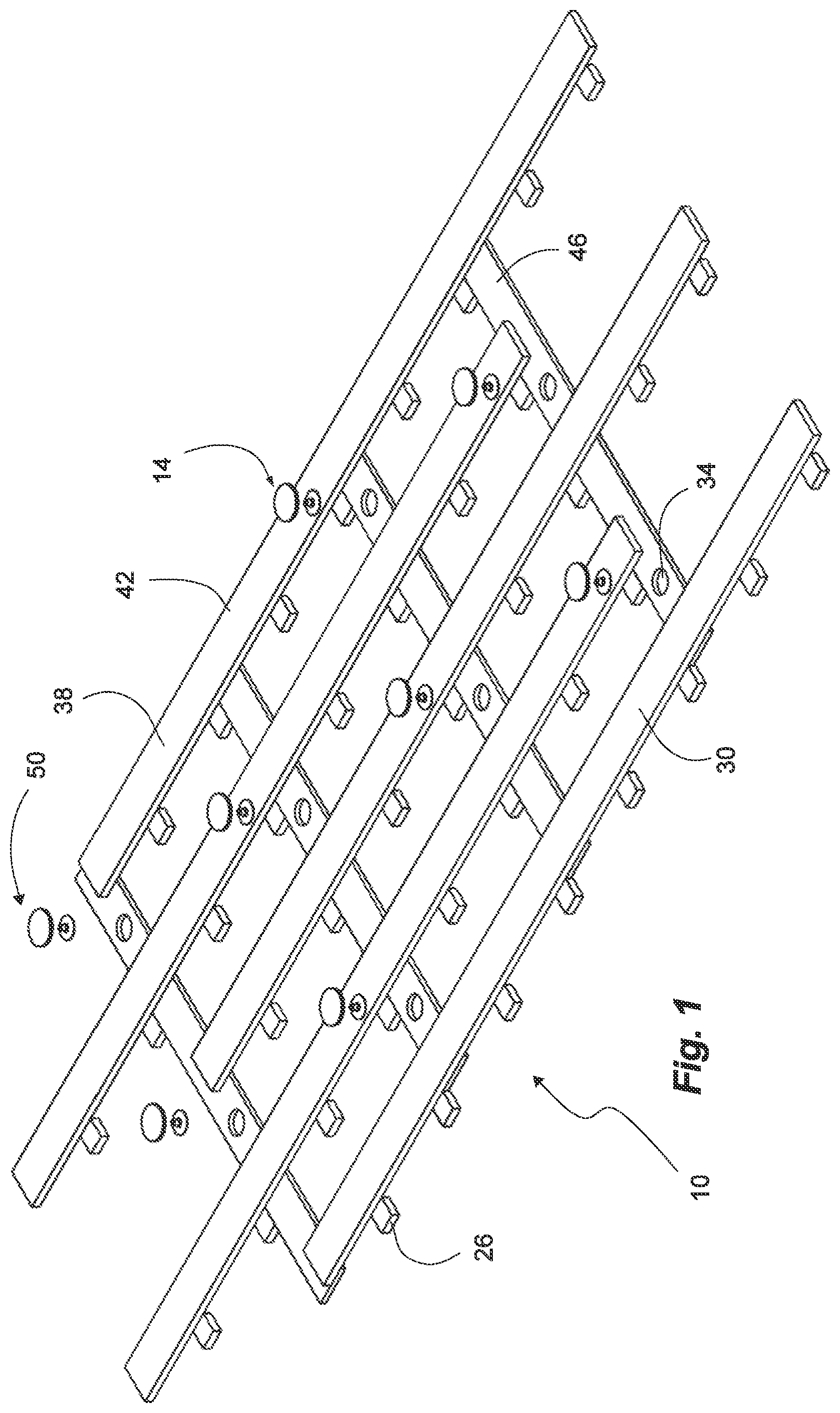 Patent US12312818 Figure 1 – Adhesive anchoring of subfloor