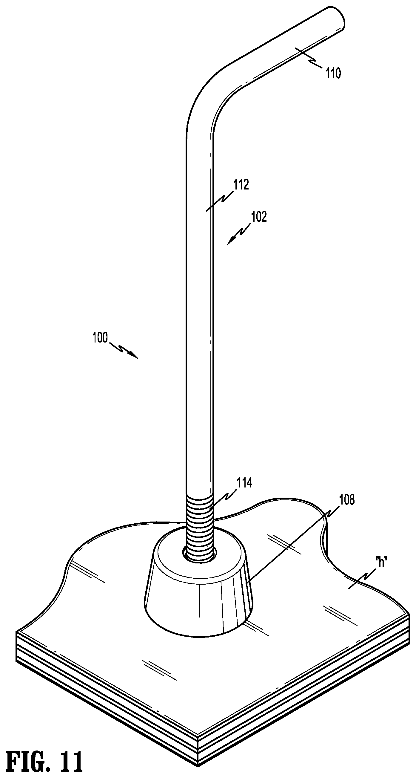 Patent US12312822 Figure 8 – Construction anchor apparatus and system and methodology of use
