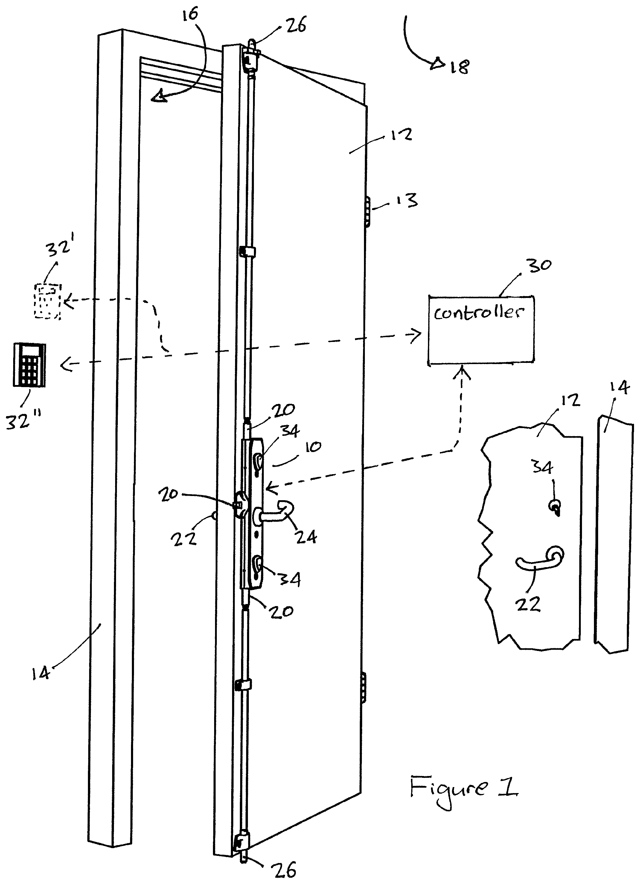 Patent US12312838 — Bolting mechanism — Figure 1