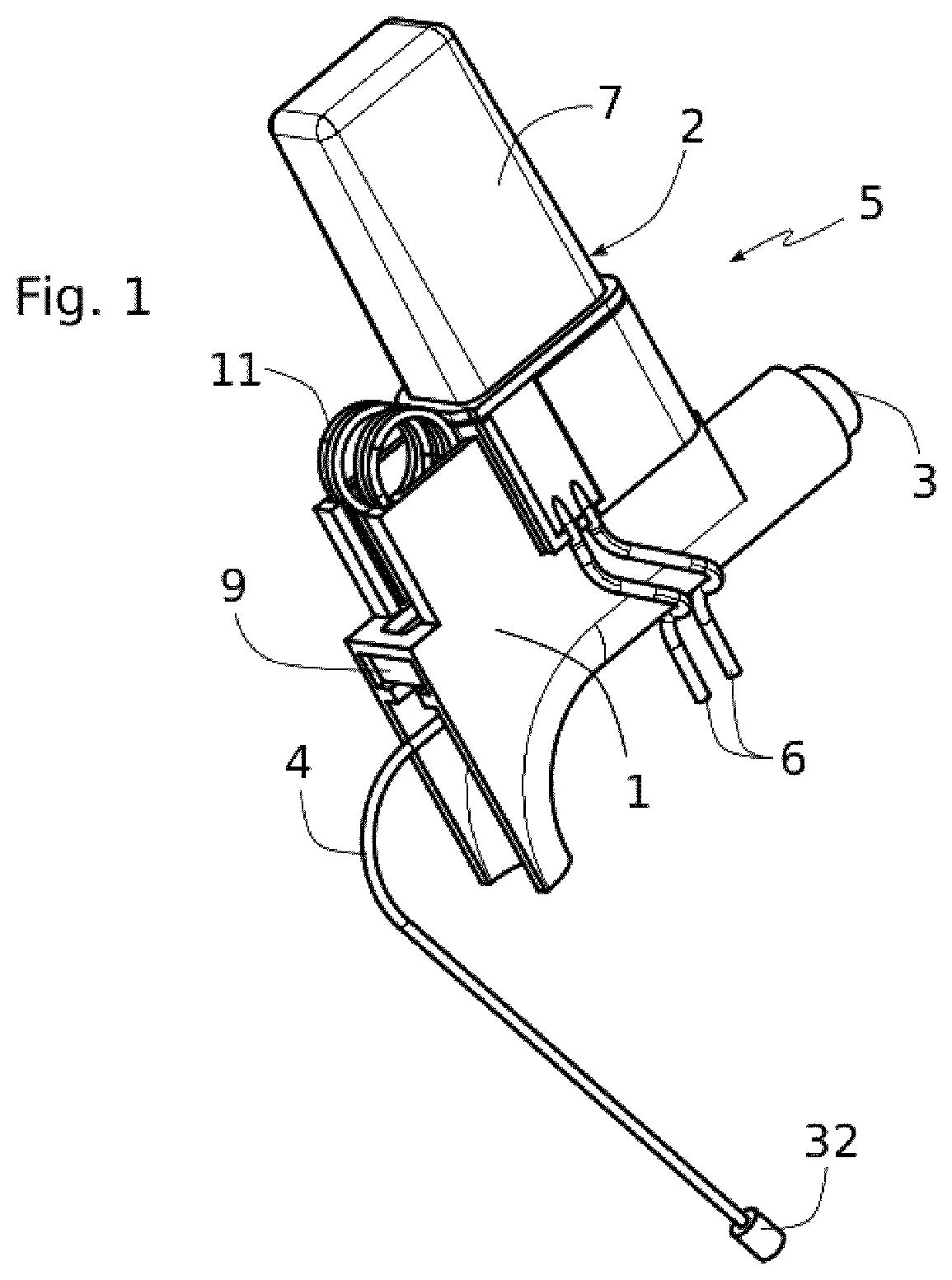 Patent US12312841 Figure 1 – Emergency access device for a vehicle openable leaf