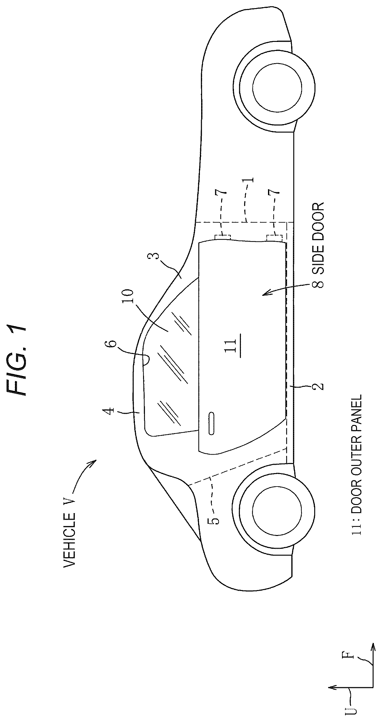 Patent US12312844 — Door handle control device of vehicle — Figure 1