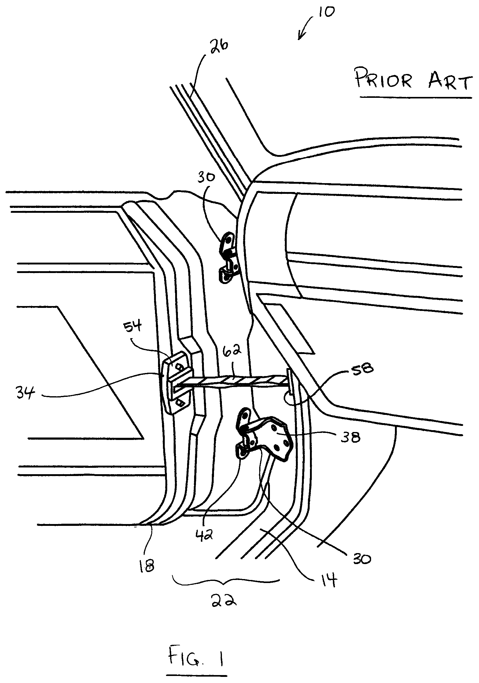Patent US12312847 — Door hinge with integrated door check — Figure 1